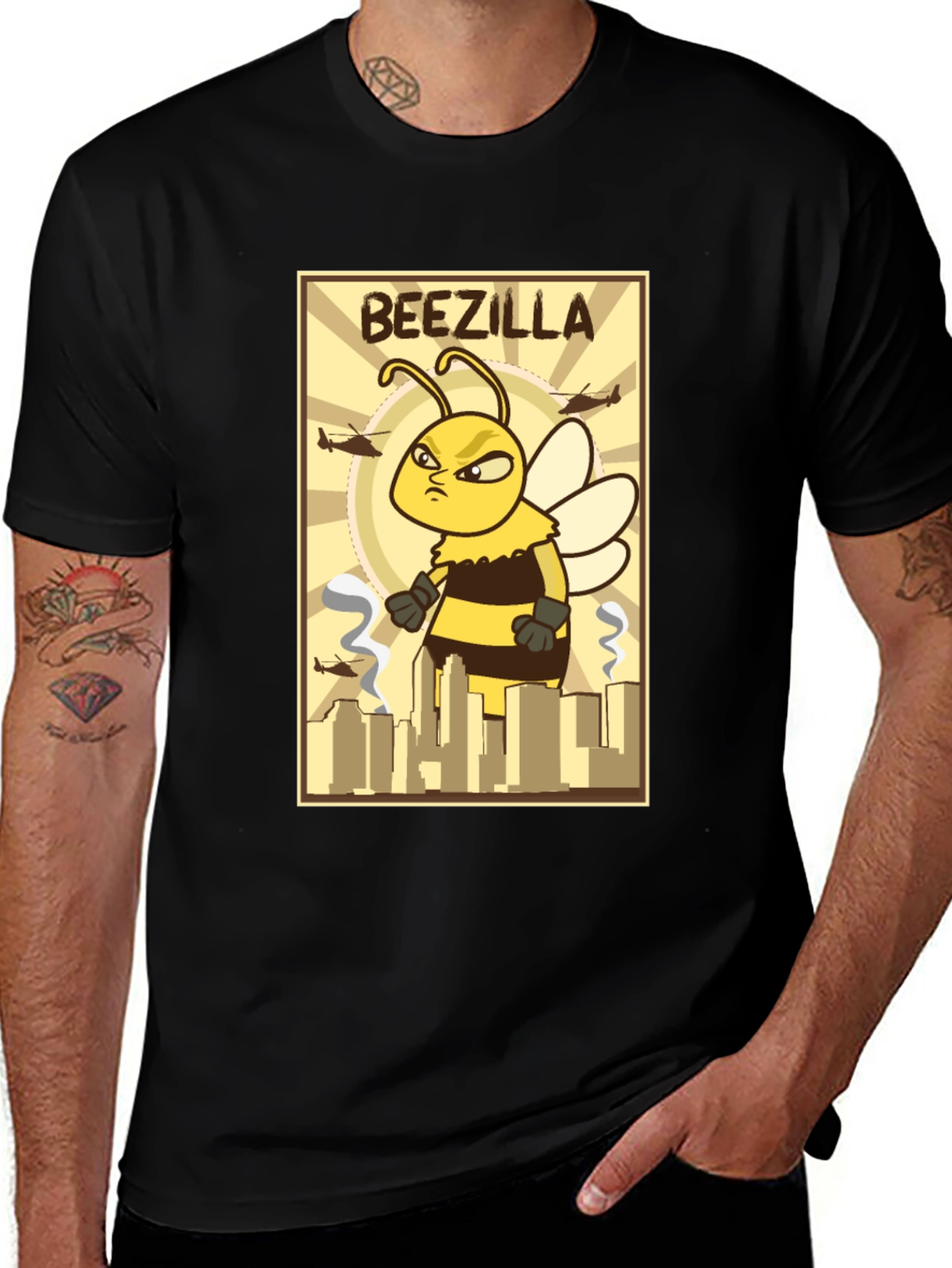 Beezilla T-Shirt - Giant Bee Monster Design