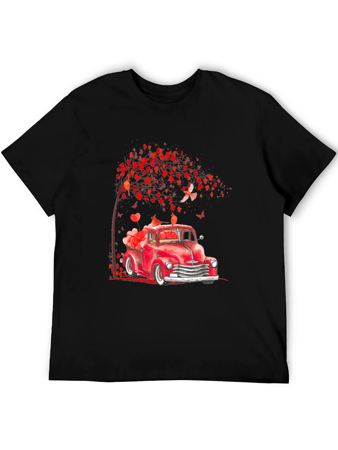 Valentines Red Truck Graphic T-Shirt