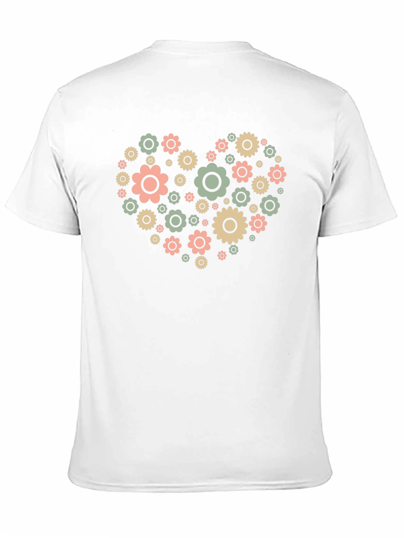 Floral Heart Graphic Tee - Black Cotton Blend