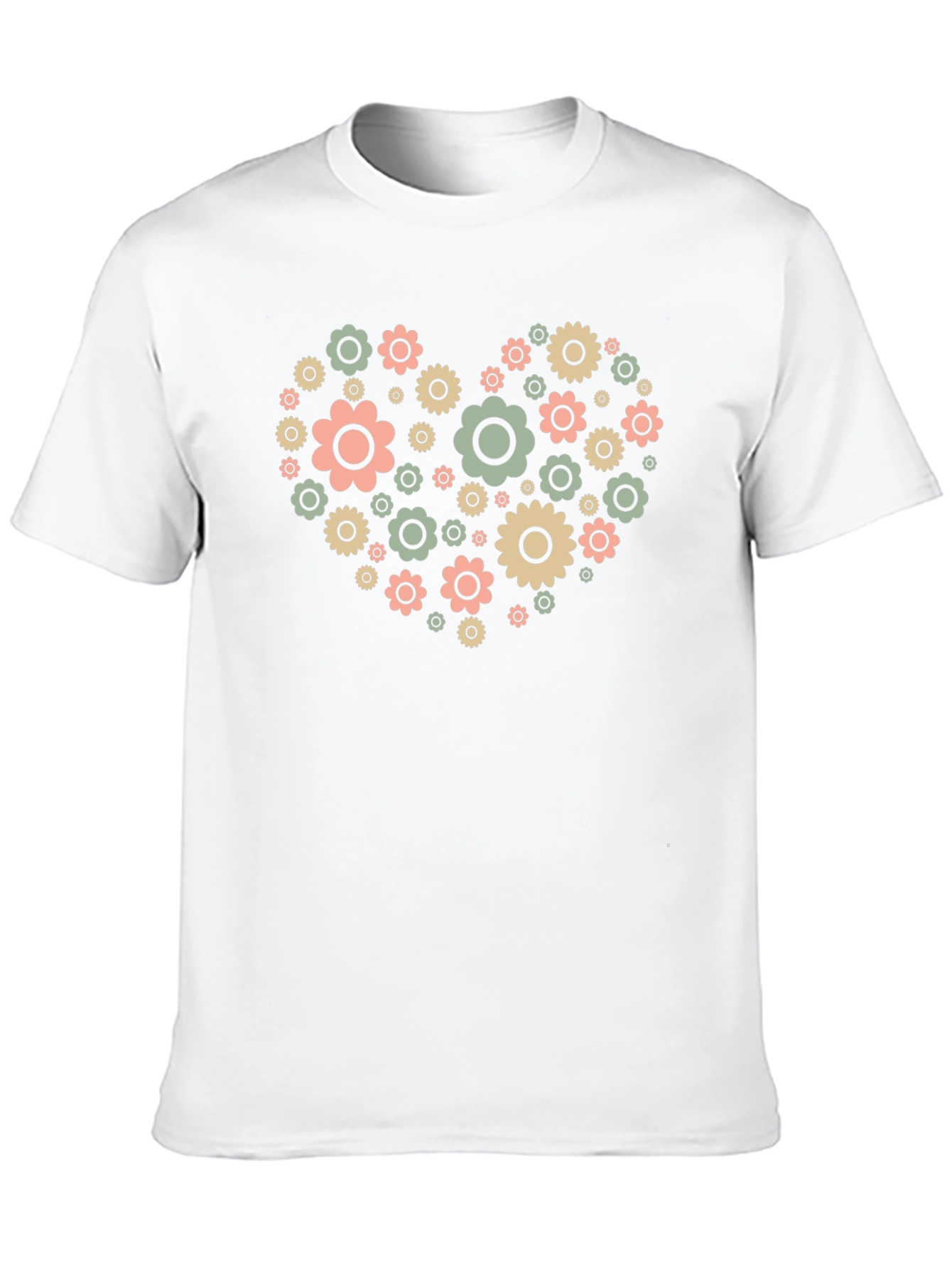 Floral Heart Graphic Tee - Black Cotton Blend