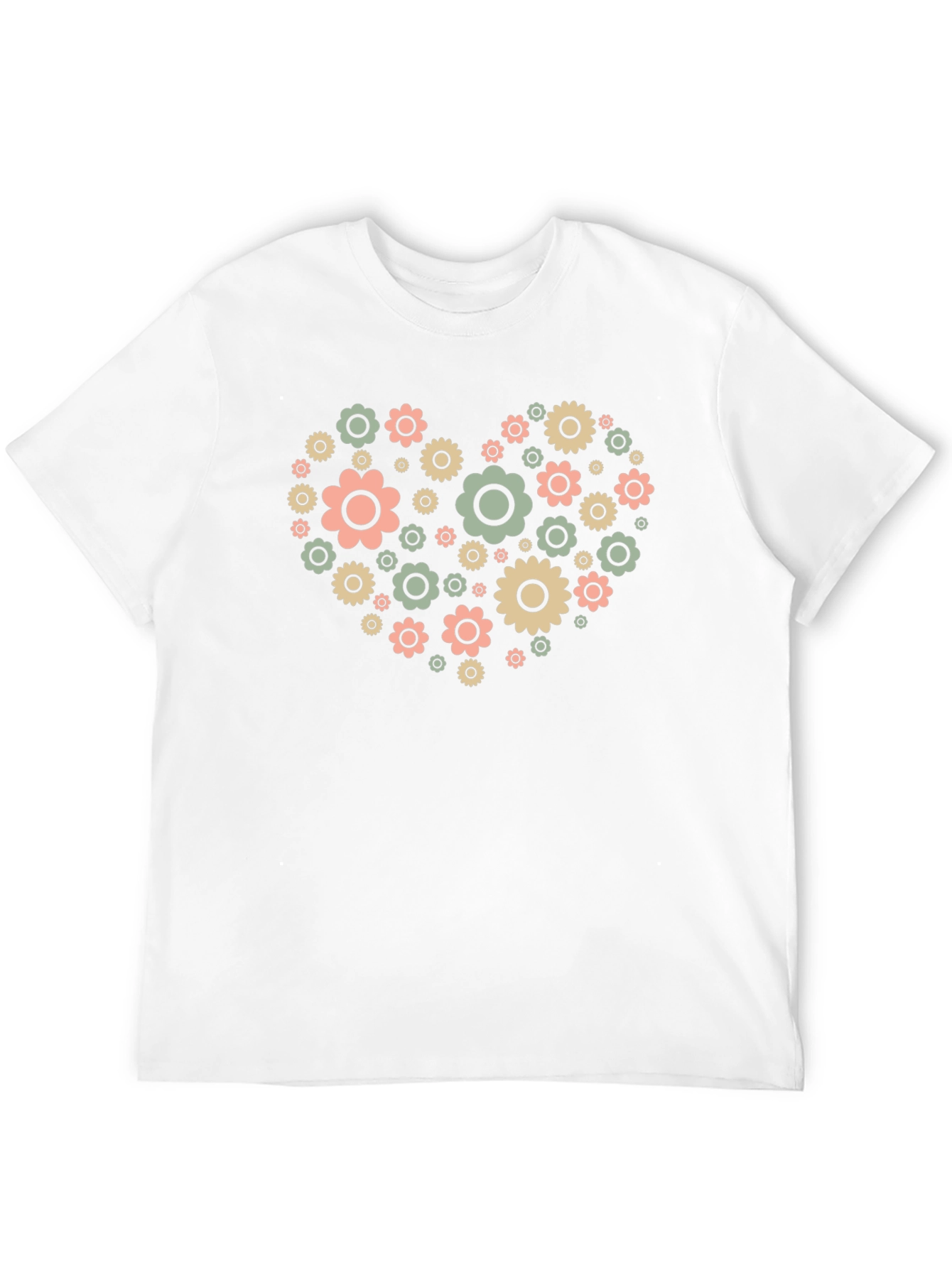 Floral Heart Graphic Tee - Black Cotton Blend