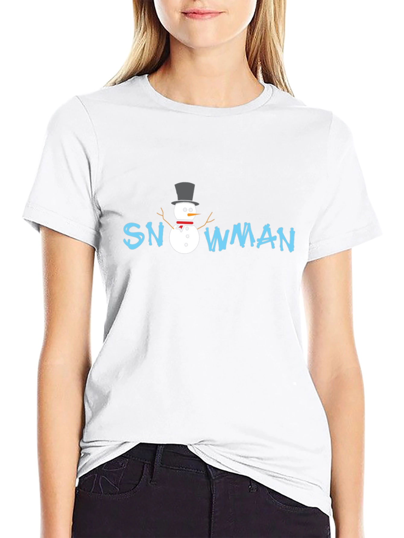 Snowman Graphic T-Shirt - Festive Holiday Style