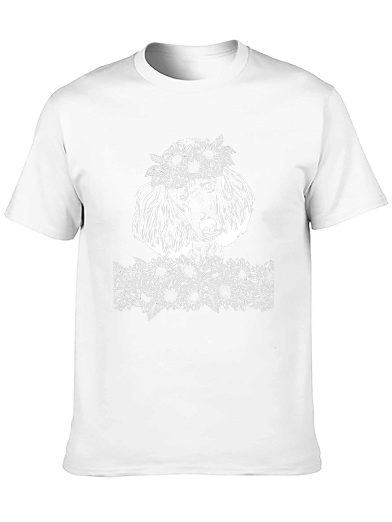 Poodle Sunflower Graphic T-Shirt