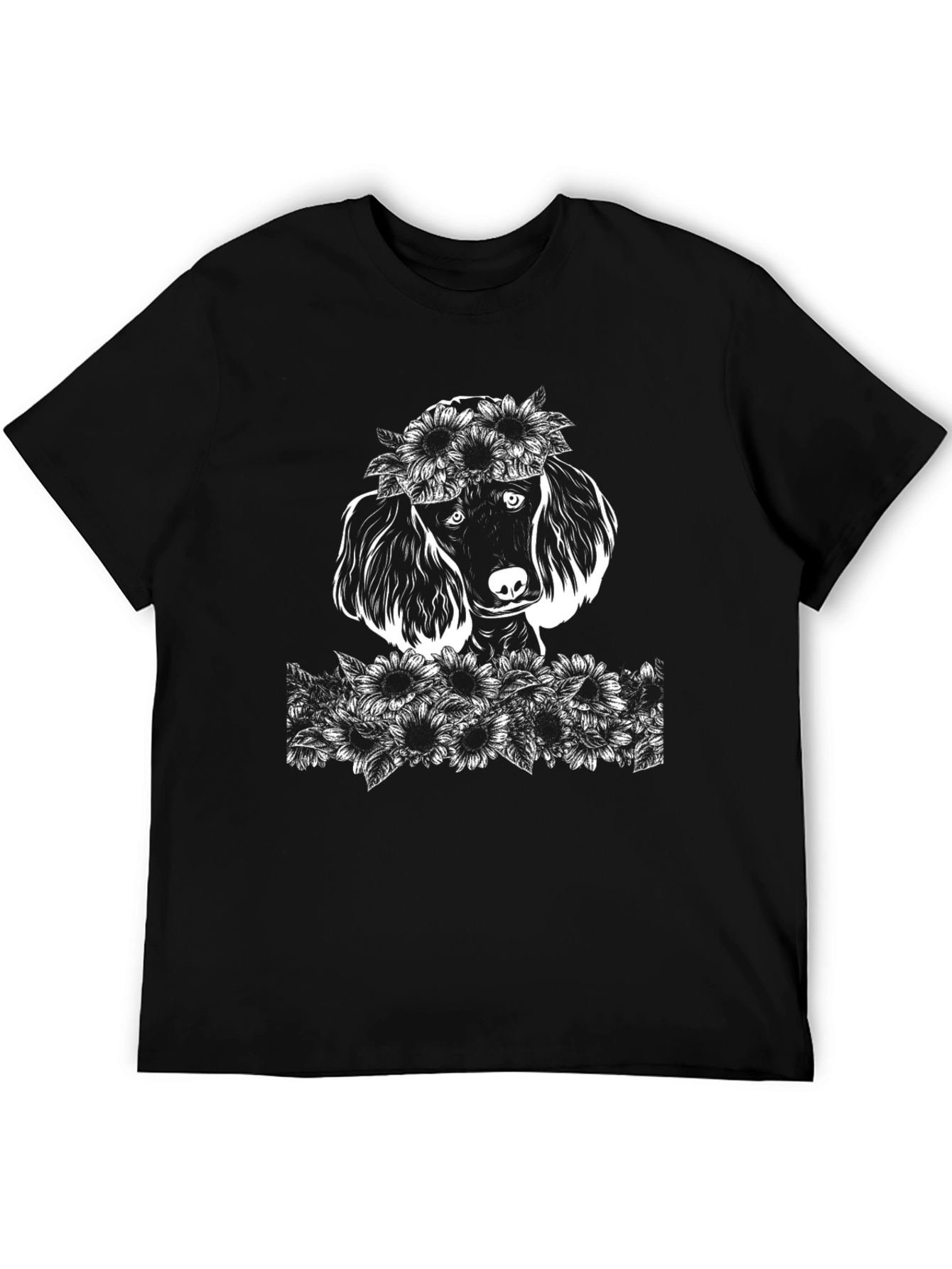 Poodle Sunflower Graphic T-Shirt