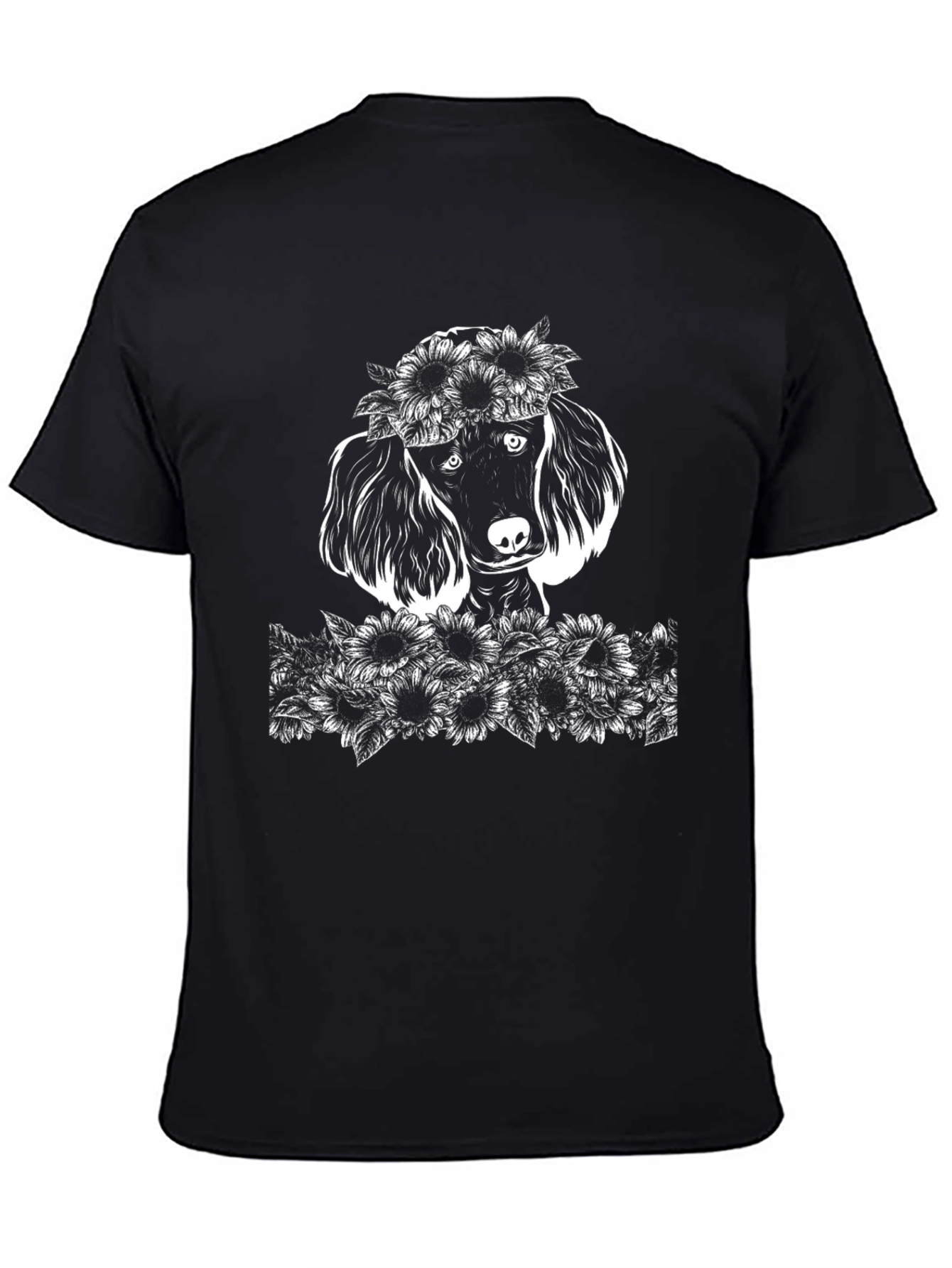 Poodle Sunflower Graphic T-Shirt
