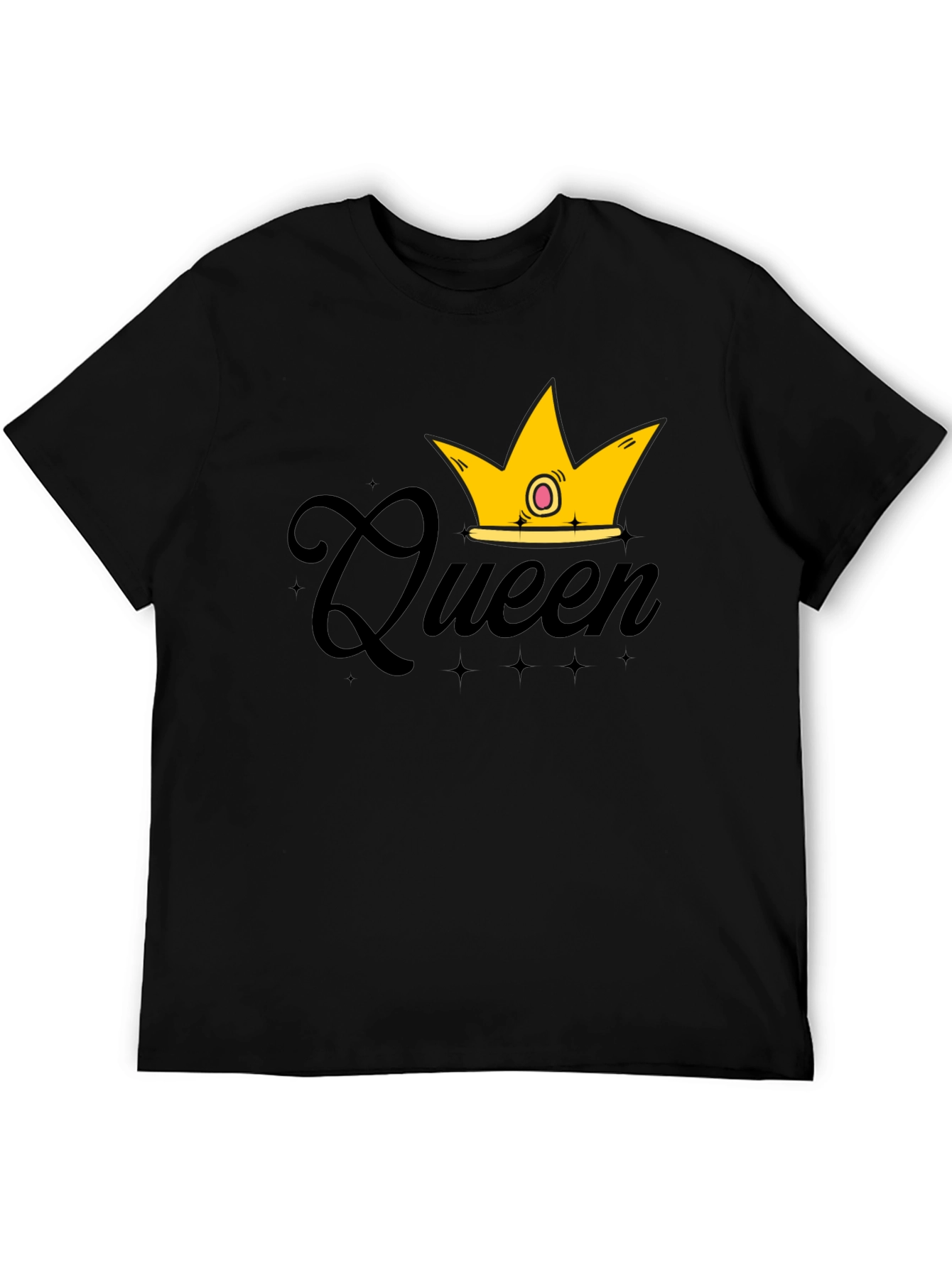 Queen Crown Graphic T-Shirt - Black