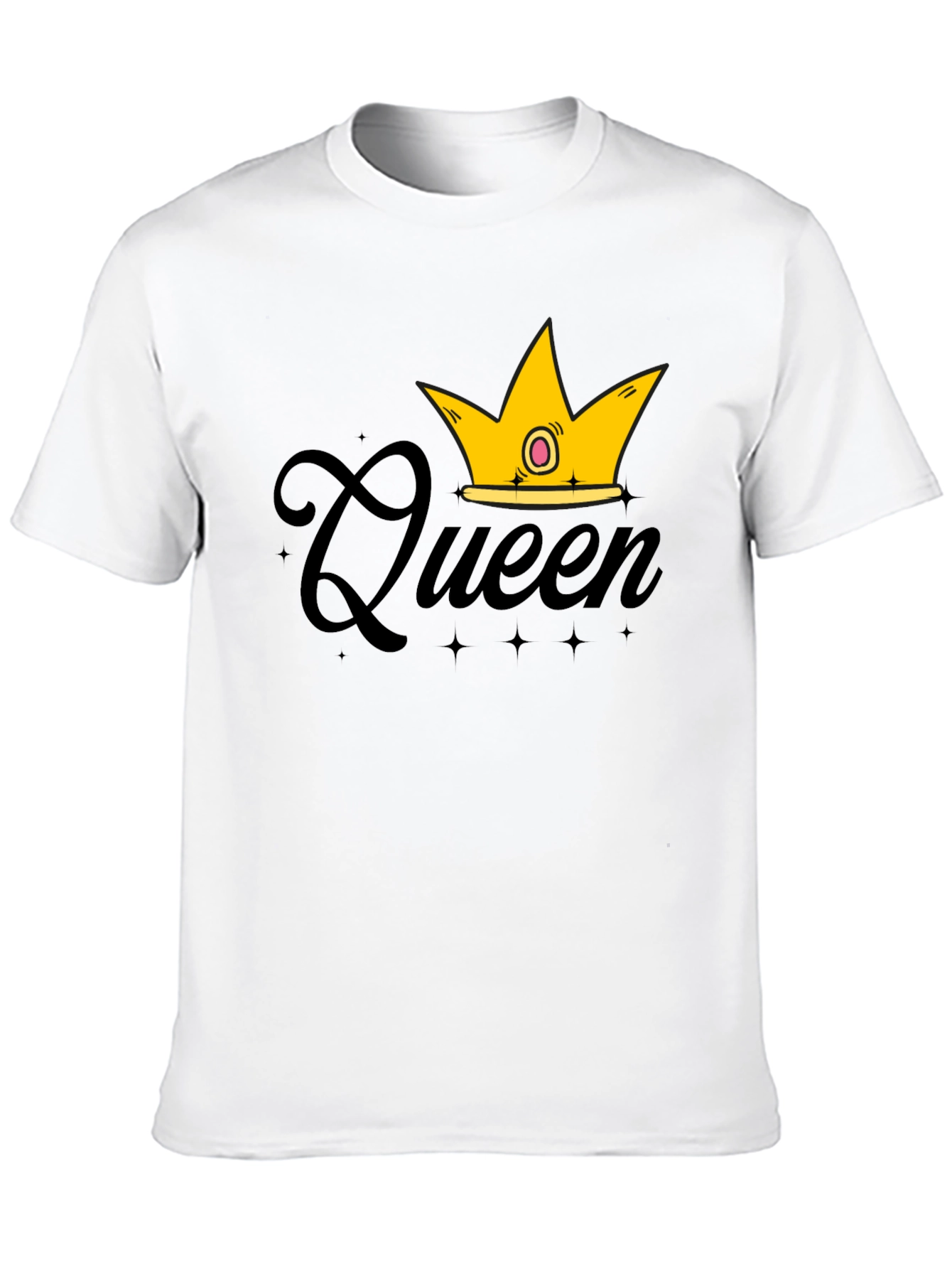 Queen Crown Graphic T-Shirt - Black