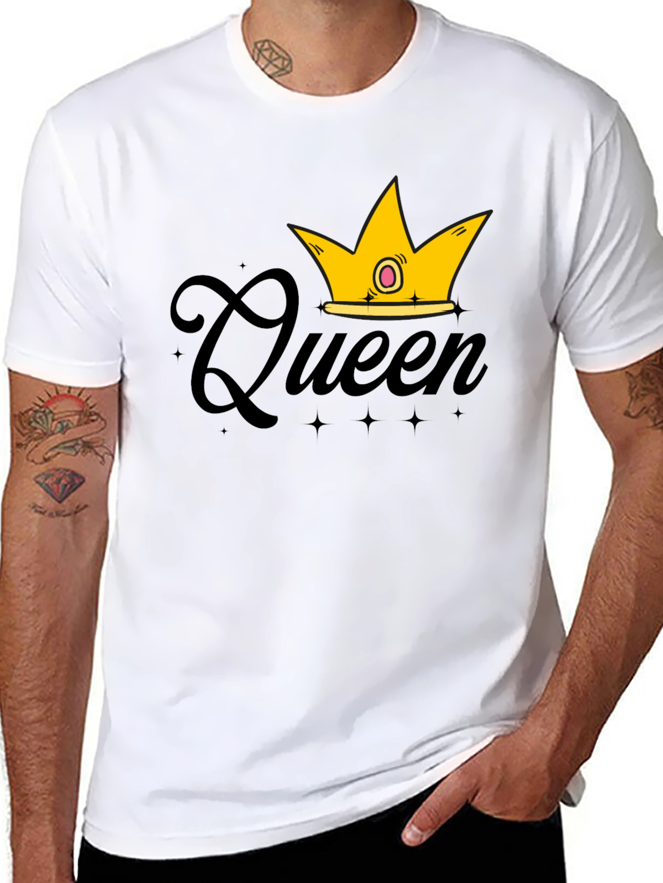 Queen Crown Graphic T-Shirt - Black