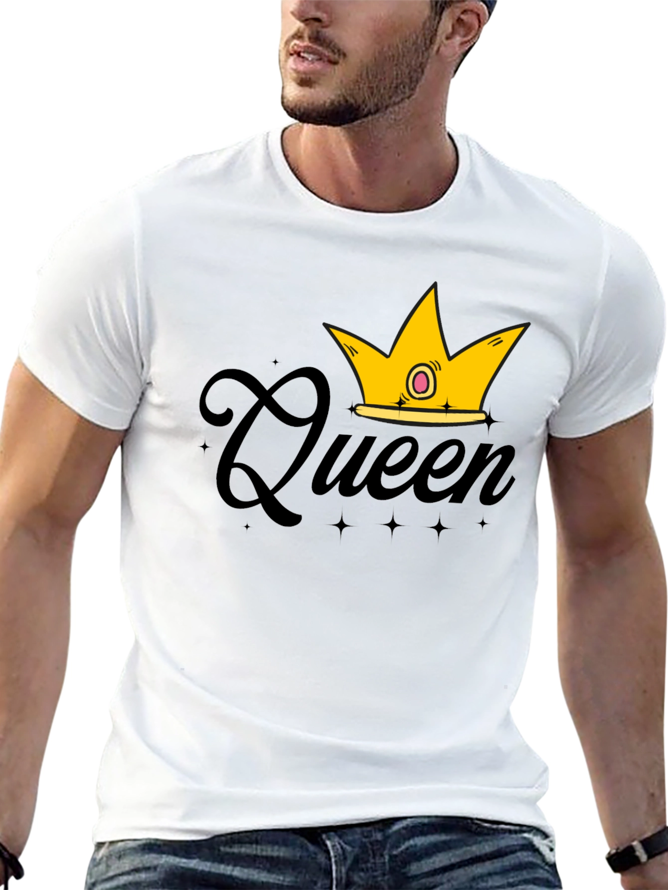 Queen Crown Graphic T-Shirt - Black
