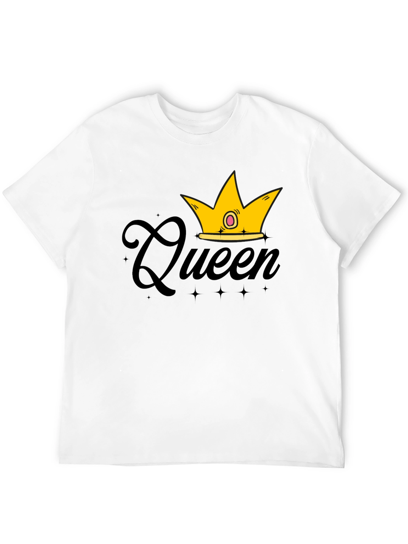 Queen Crown Graphic T-Shirt - Black