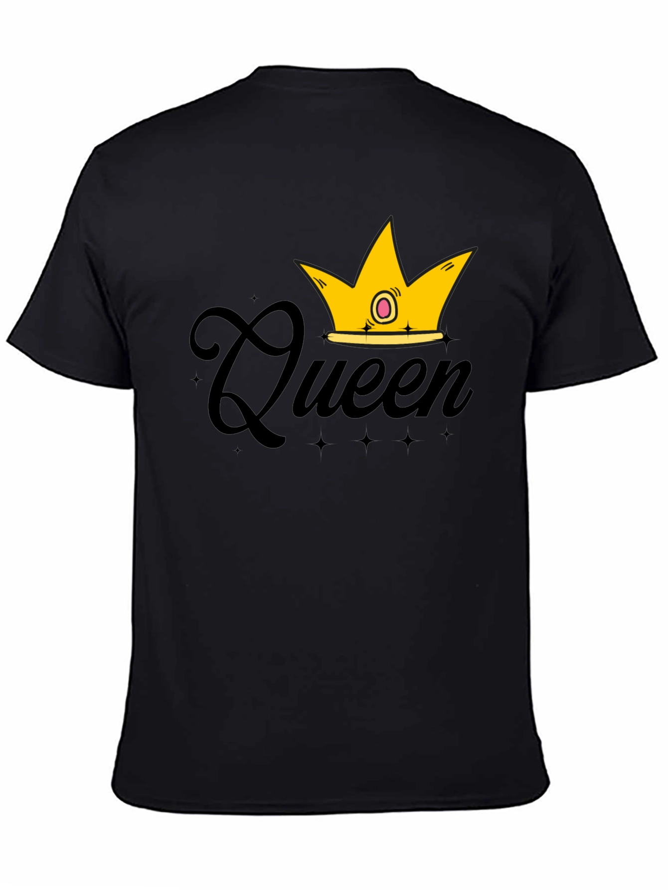 Queen Crown Graphic T-Shirt - Black