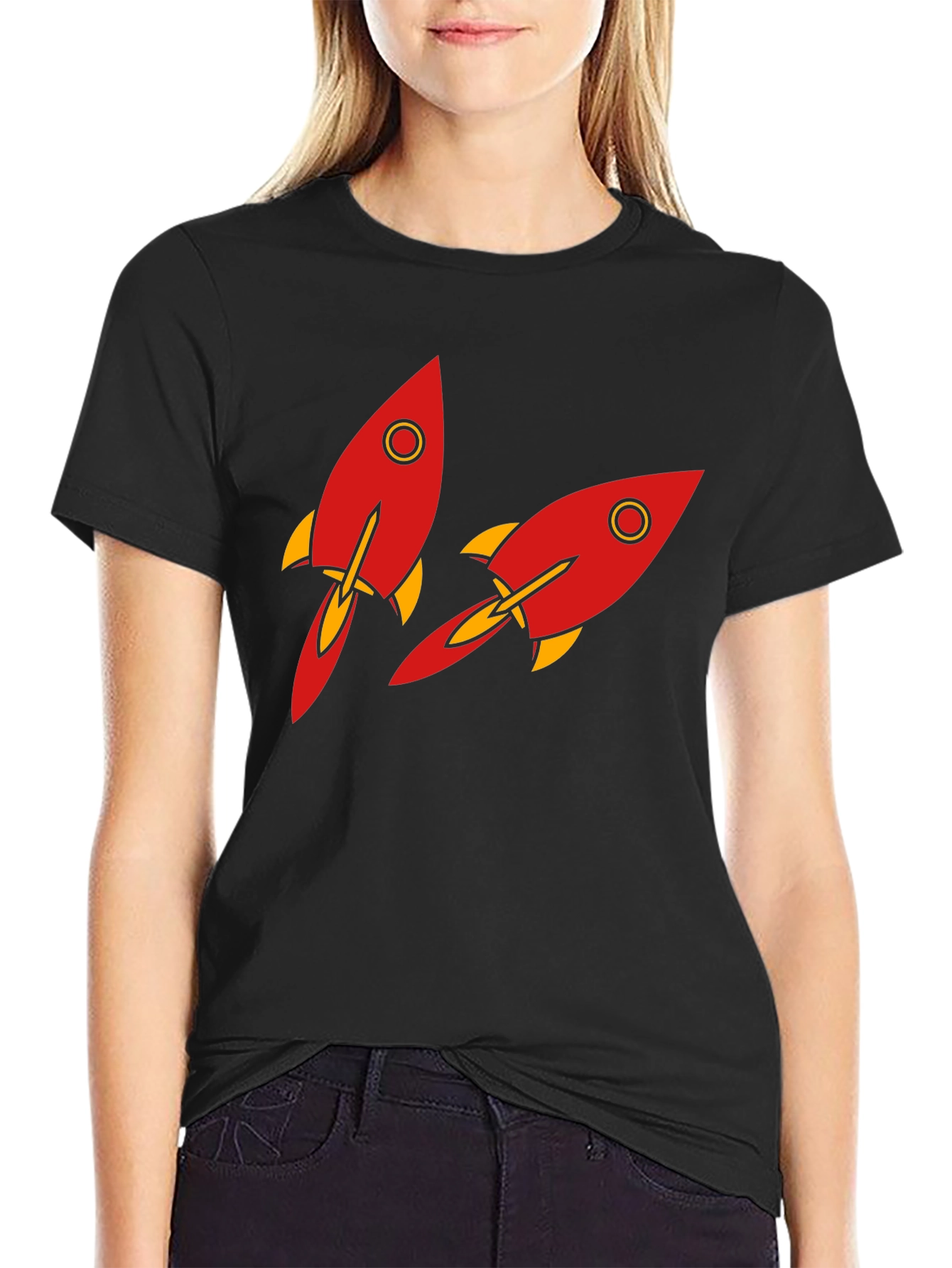 Rocket Graphic T-Shirt - Black