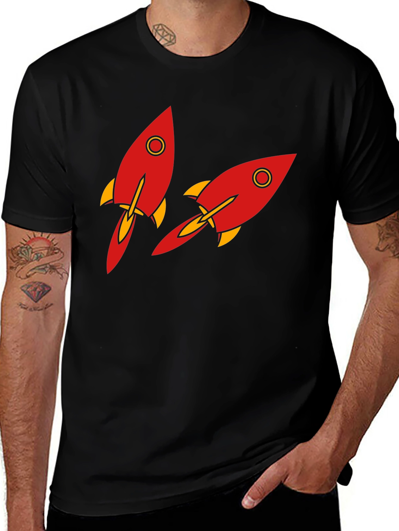 Rocket Graphic T-Shirt - Black