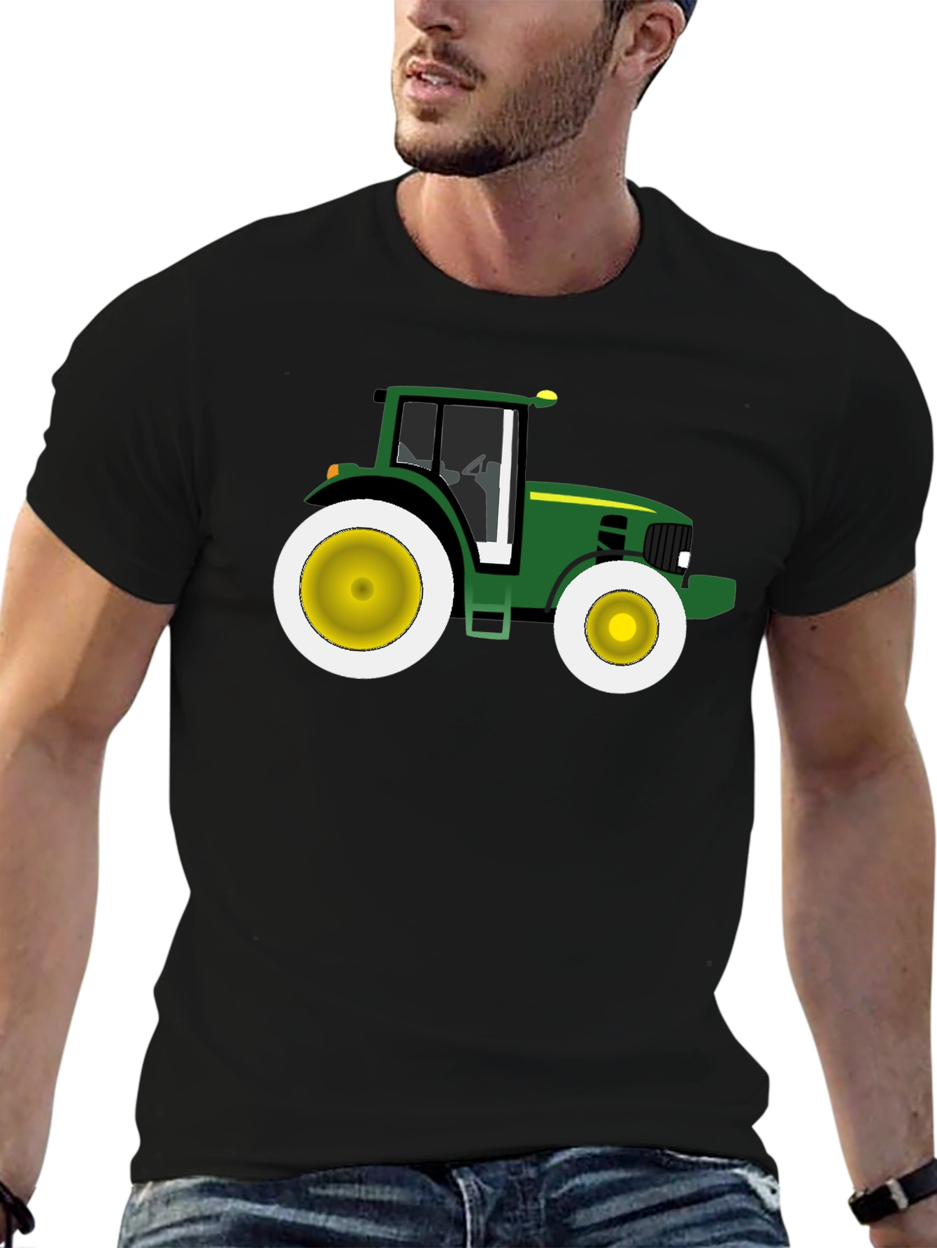Green Tractor Graphic Tee - Farm Life T-Shirt