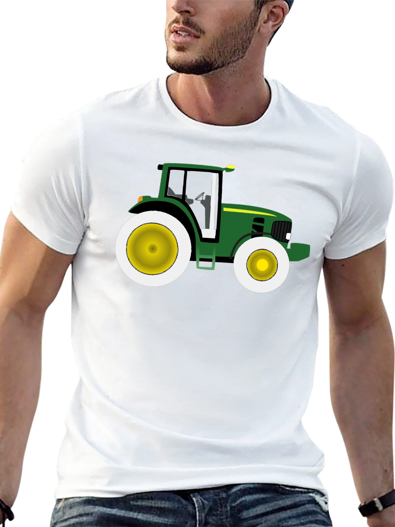 Green Tractor Graphic Tee - Farm Life T-Shirt