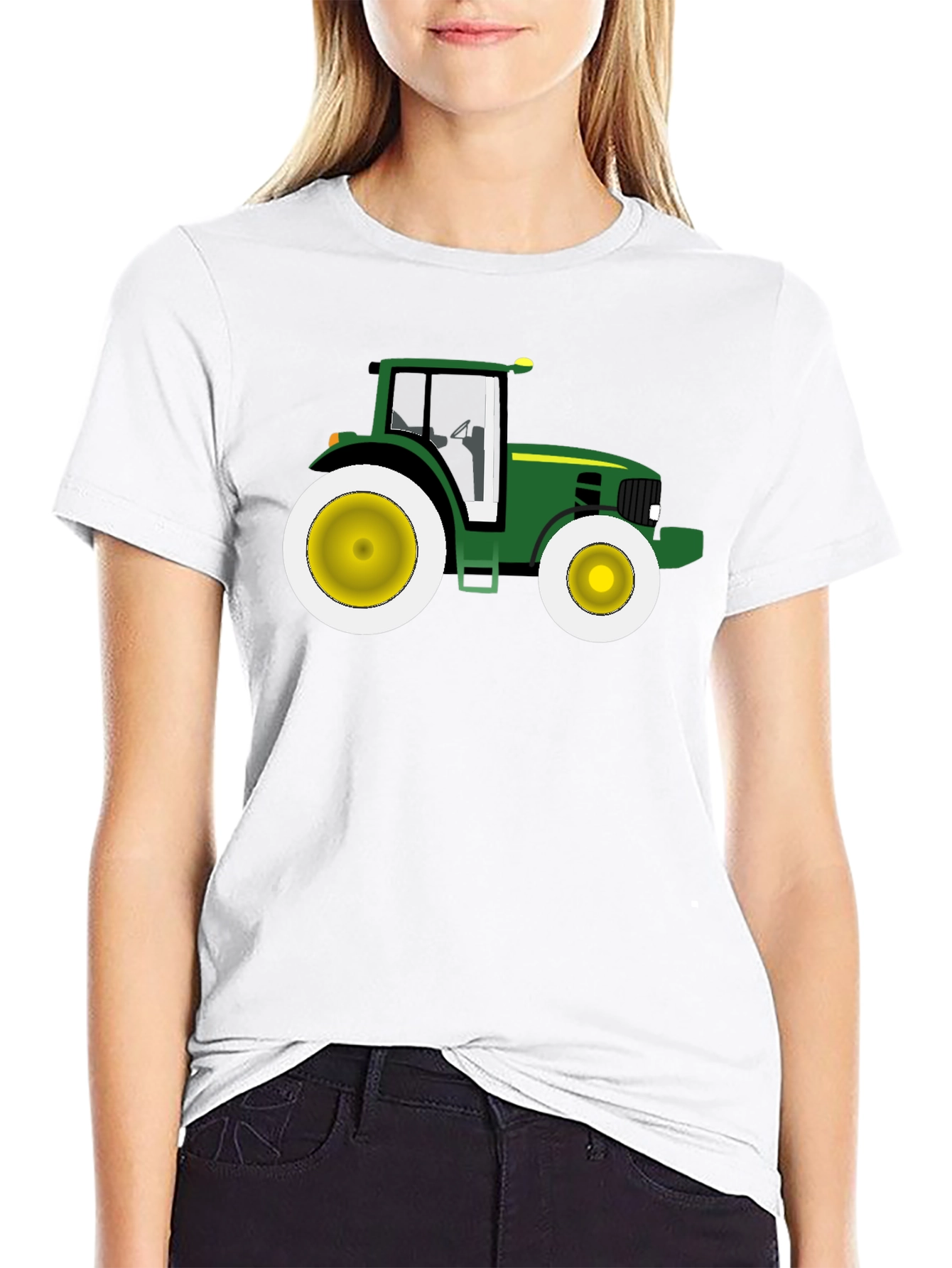 Green Tractor Graphic Tee - Farm Life T-Shirt
