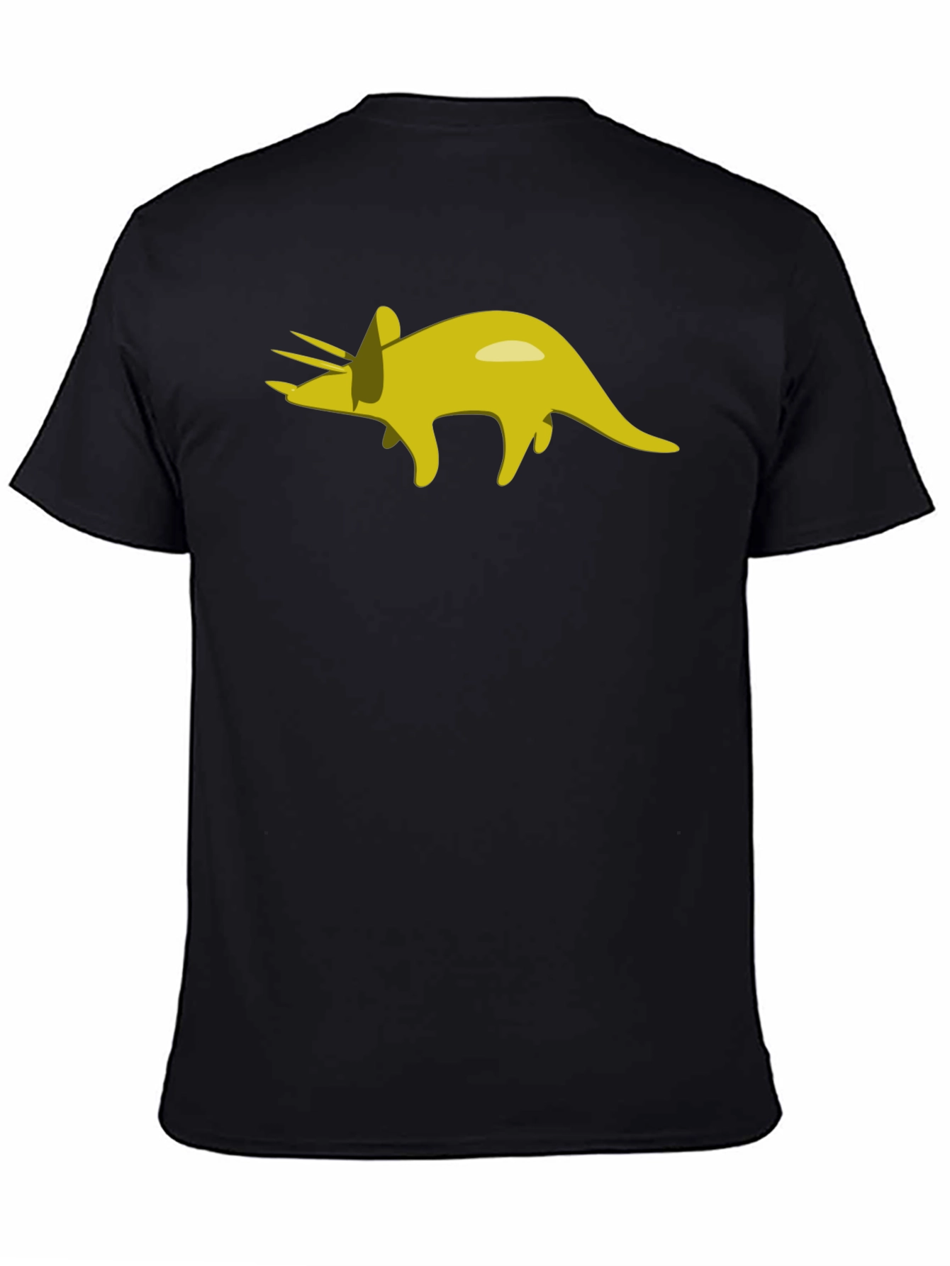 Triceratops Graphic Tee - Black Cotton T-Shirt