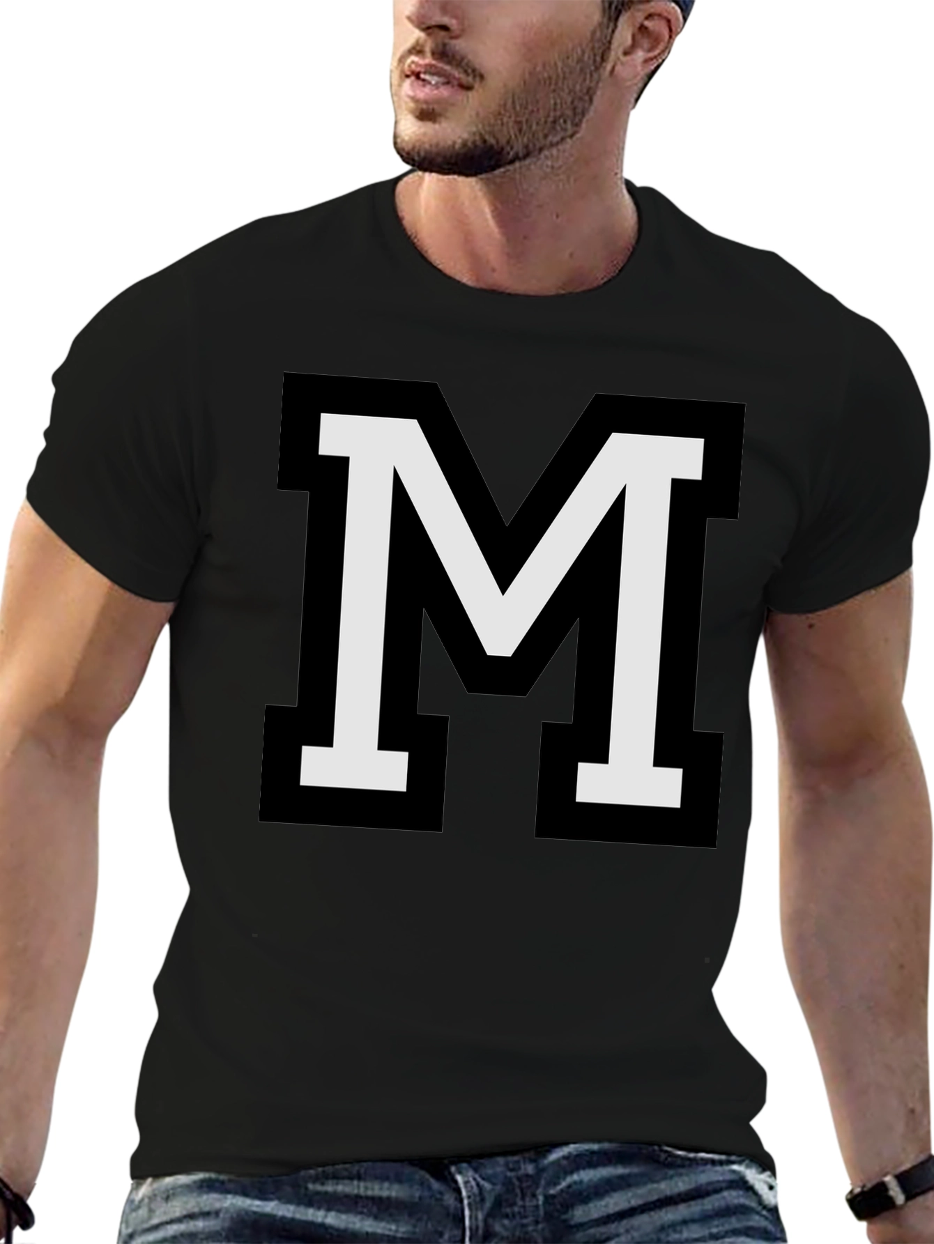 Varsity Letter M Black T-Shirt