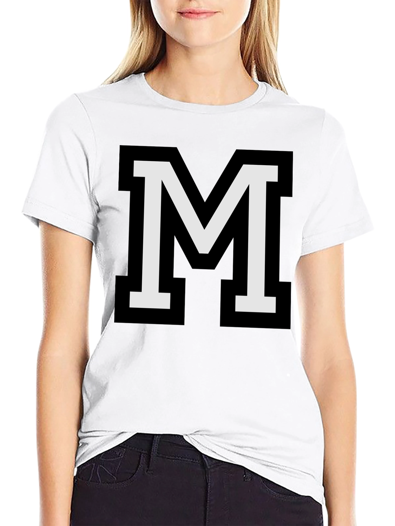 Varsity Letter M Black T-Shirt