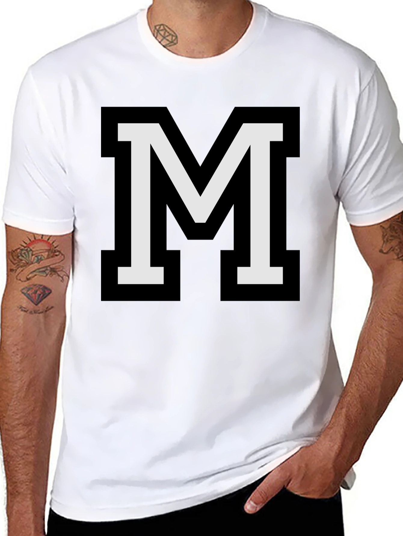 Varsity Letter M Black T-Shirt