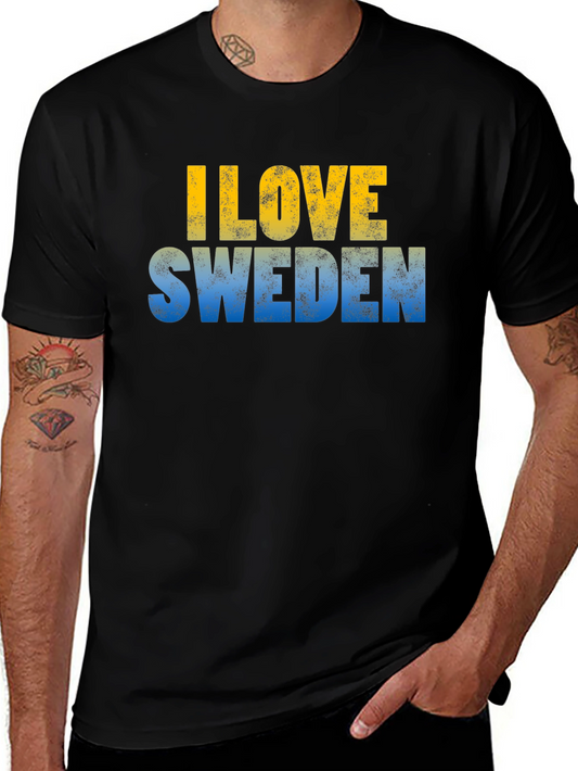 I Love Sweden T-Shirt - Sweden Flag Colors