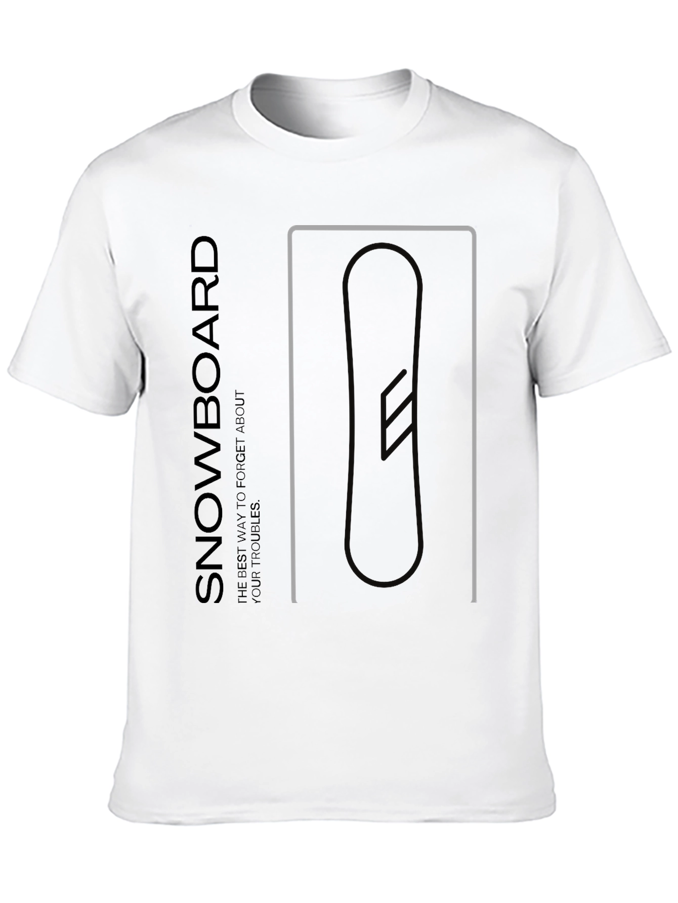 Snowboard Graphic Tee - Black Cotton T-Shirt