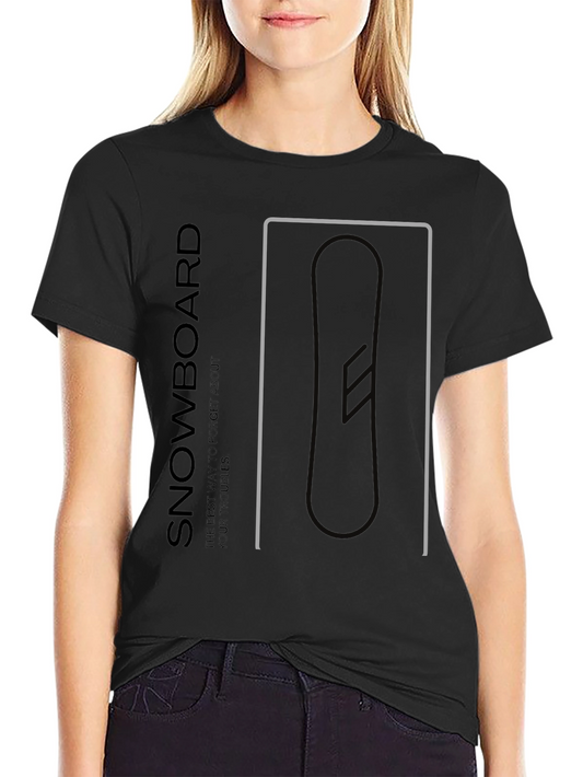 Snowboard Graphic Tee - Black Cotton T-Shirt