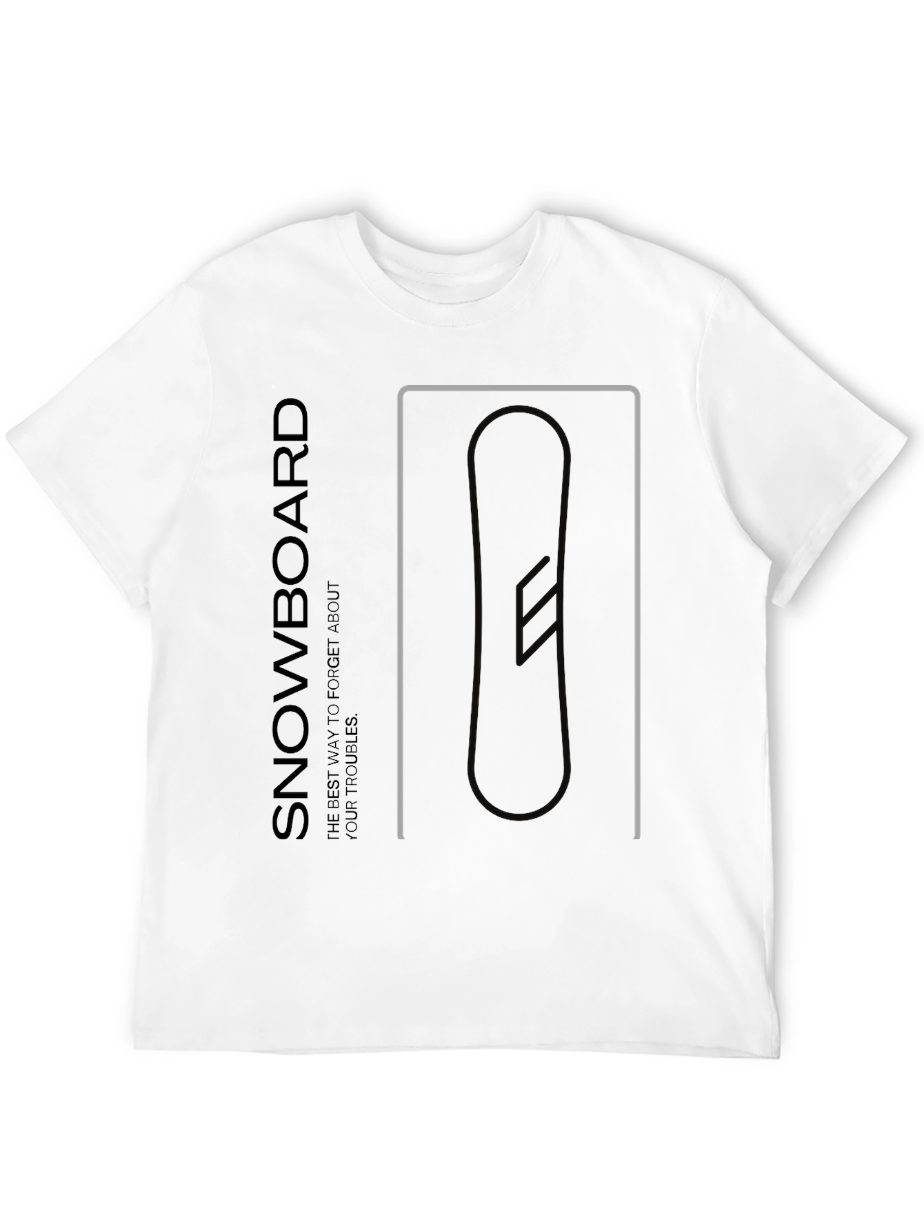 Snowboard Graphic Tee - Black Cotton T-Shirt