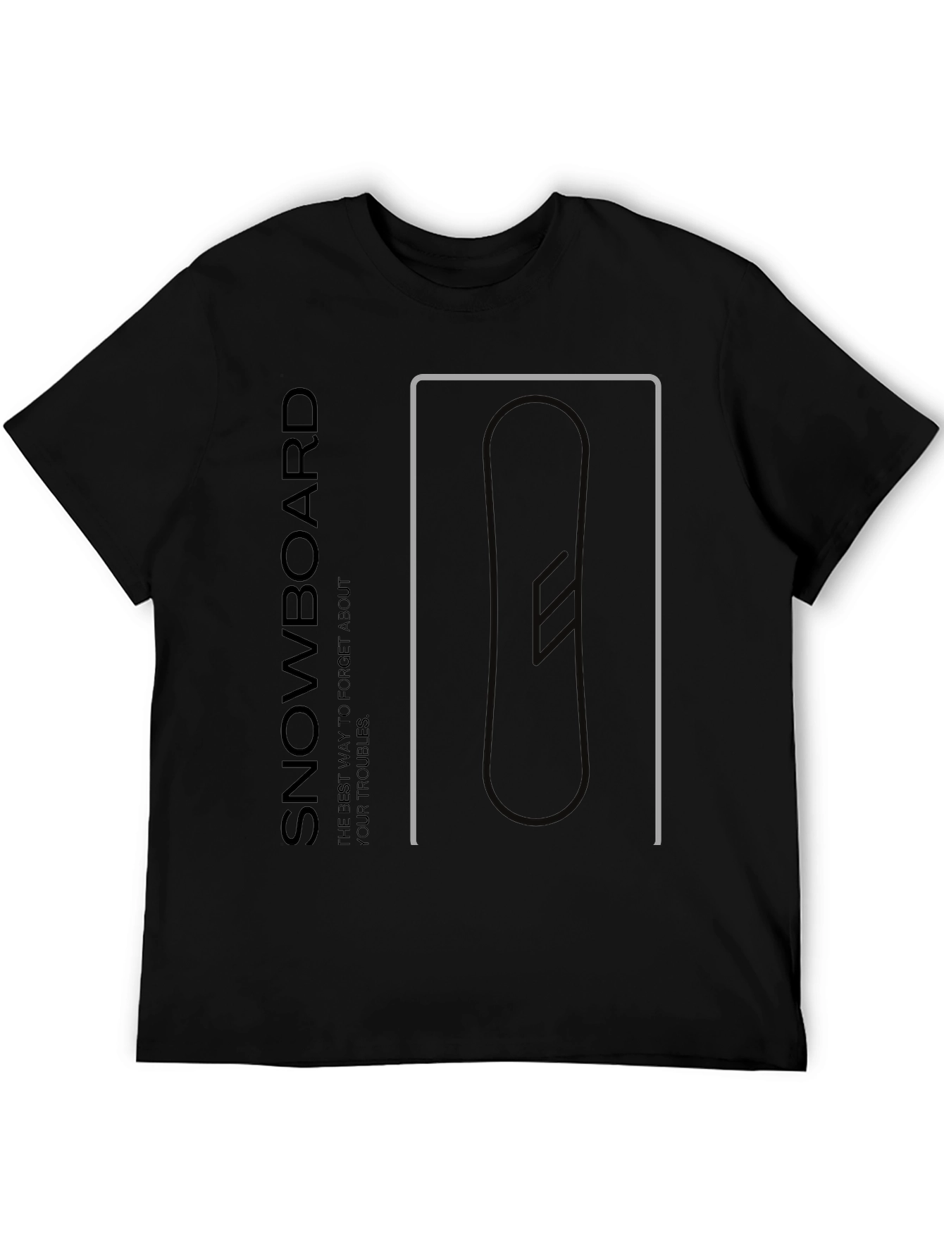 Snowboard Graphic Tee - Black Cotton T-Shirt