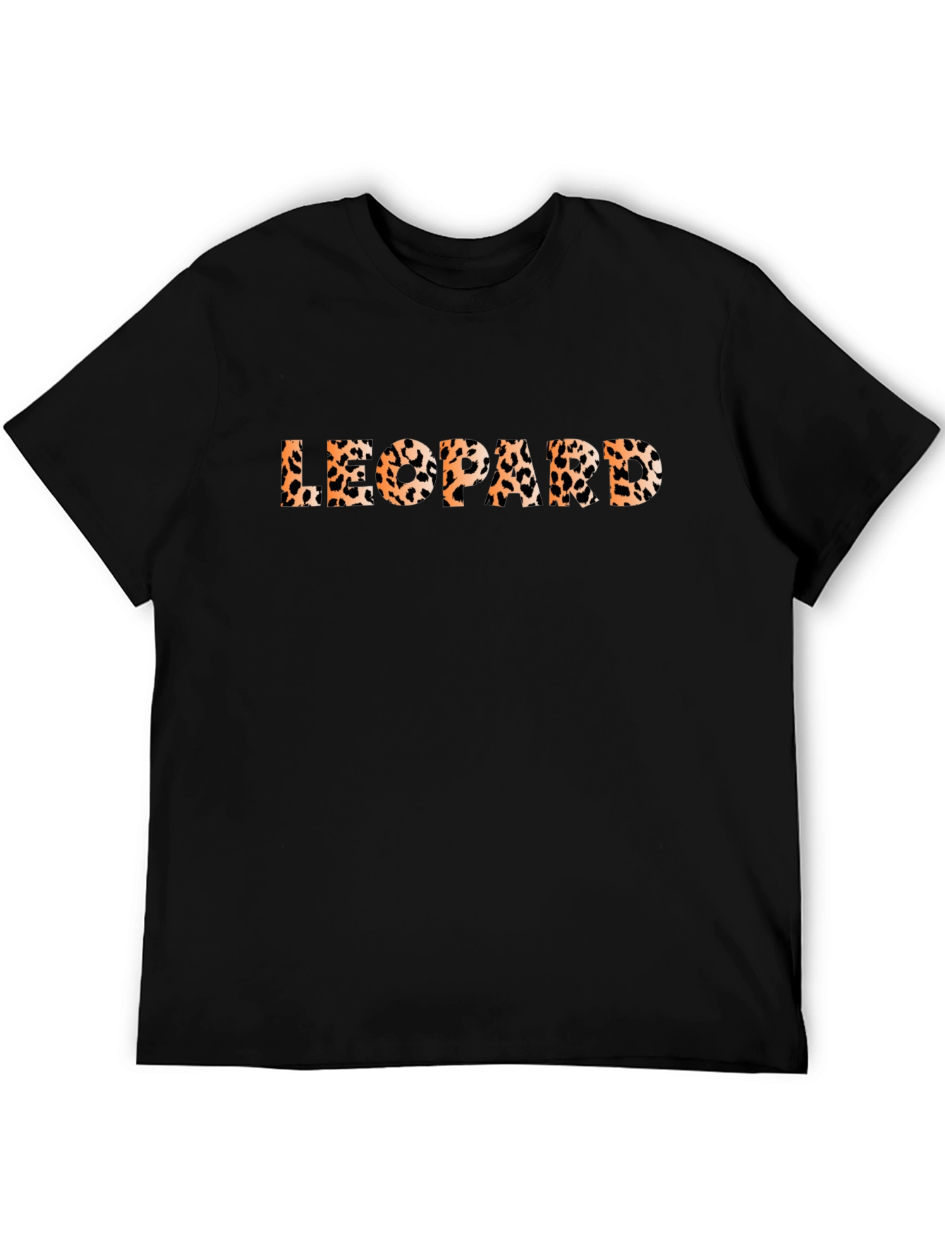Leopard Print Graphic Tee - Classic Black