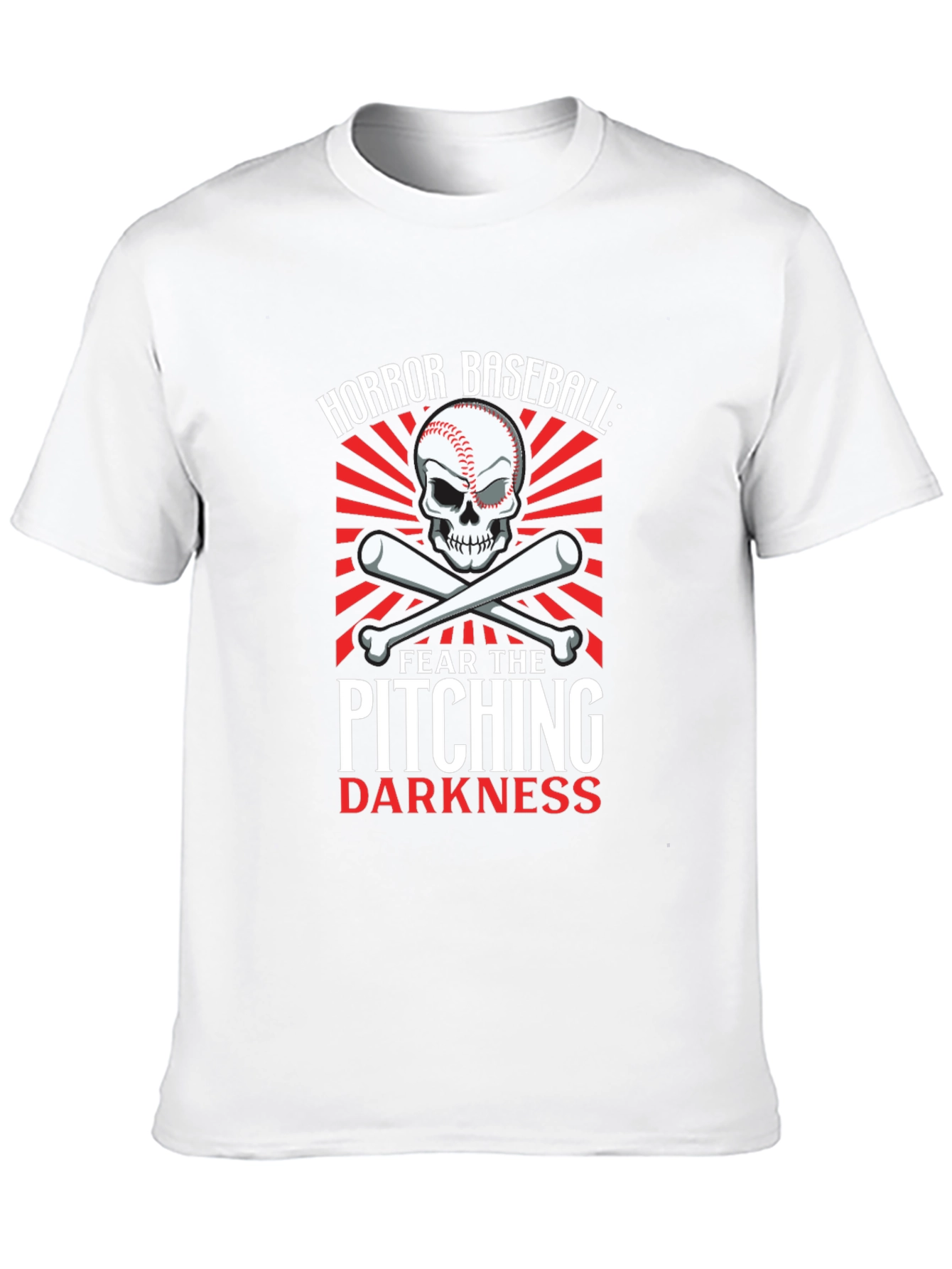 Horror Baseball Pitching Darkness Graphic T-Shirt
