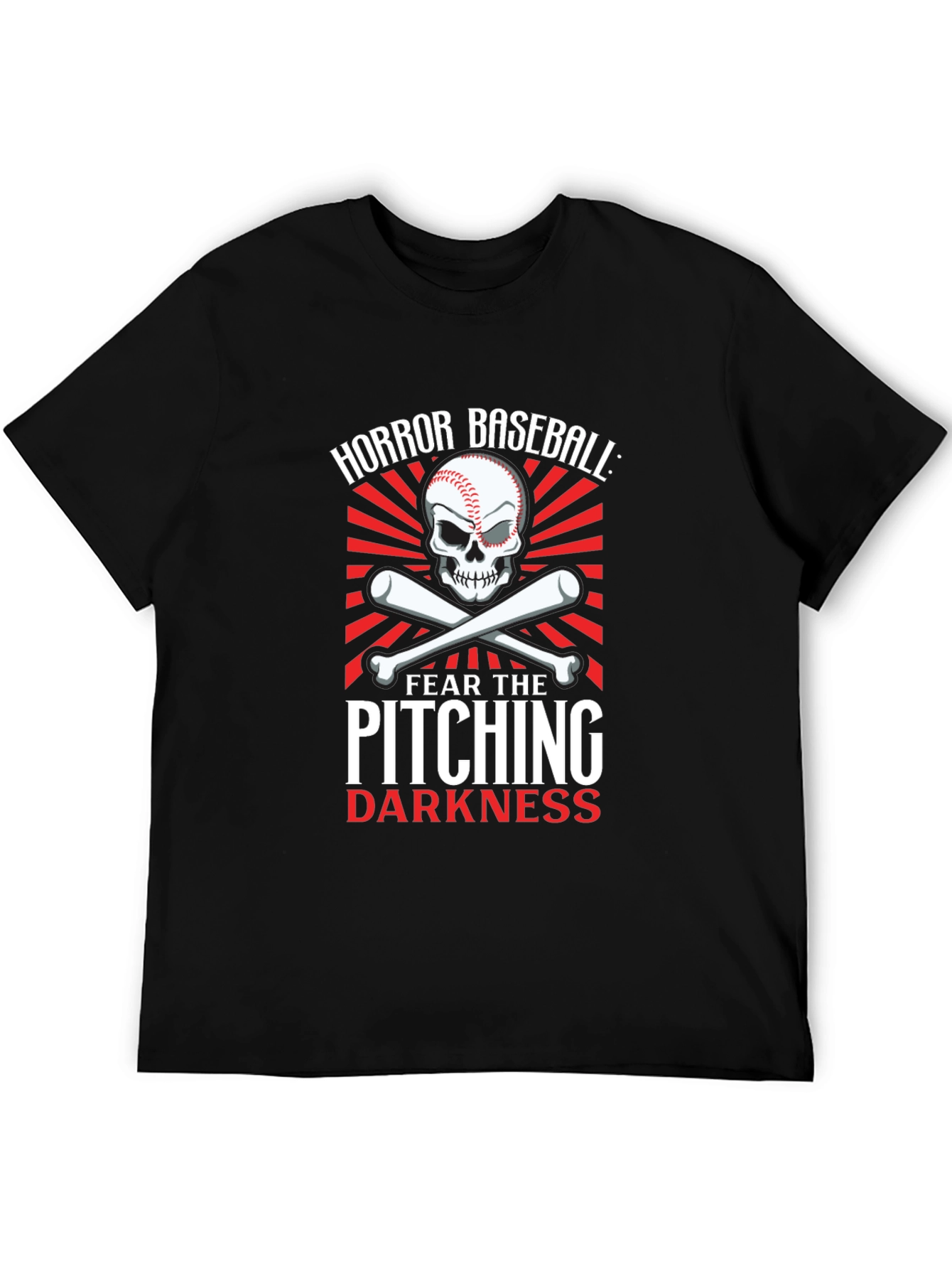 Horror Baseball Pitching Darkness Graphic T-Shirt