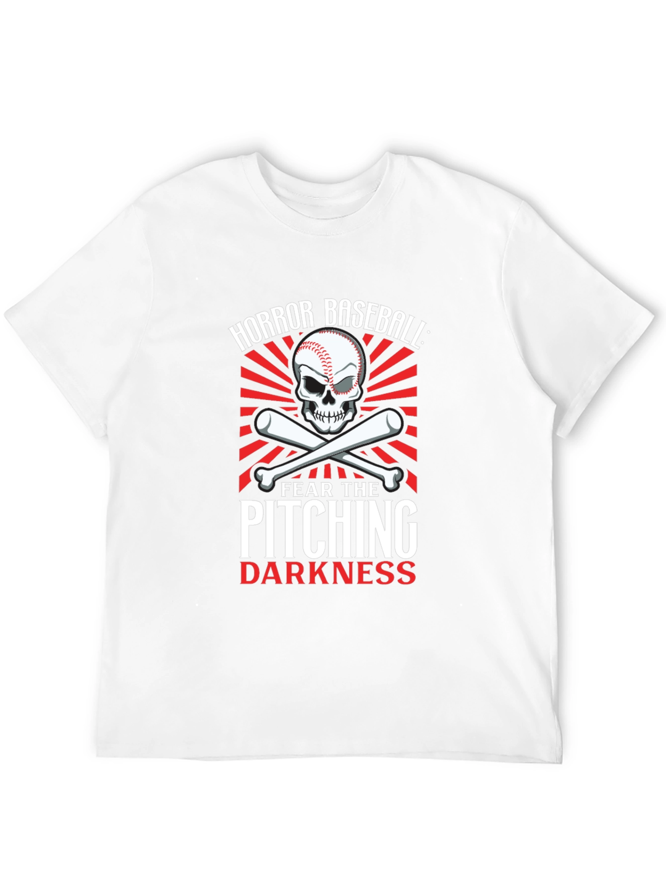 Horror Baseball Pitching Darkness Graphic T-Shirt
