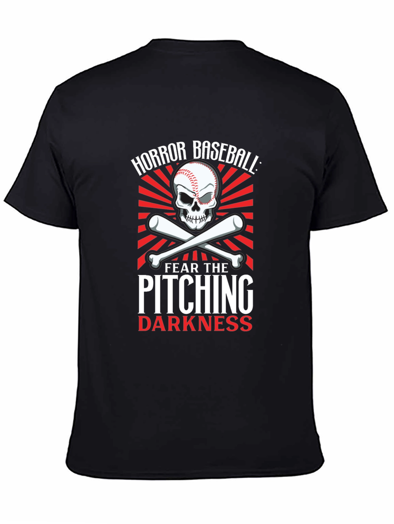 Horror Baseball Pitching Darkness Graphic T-Shirt