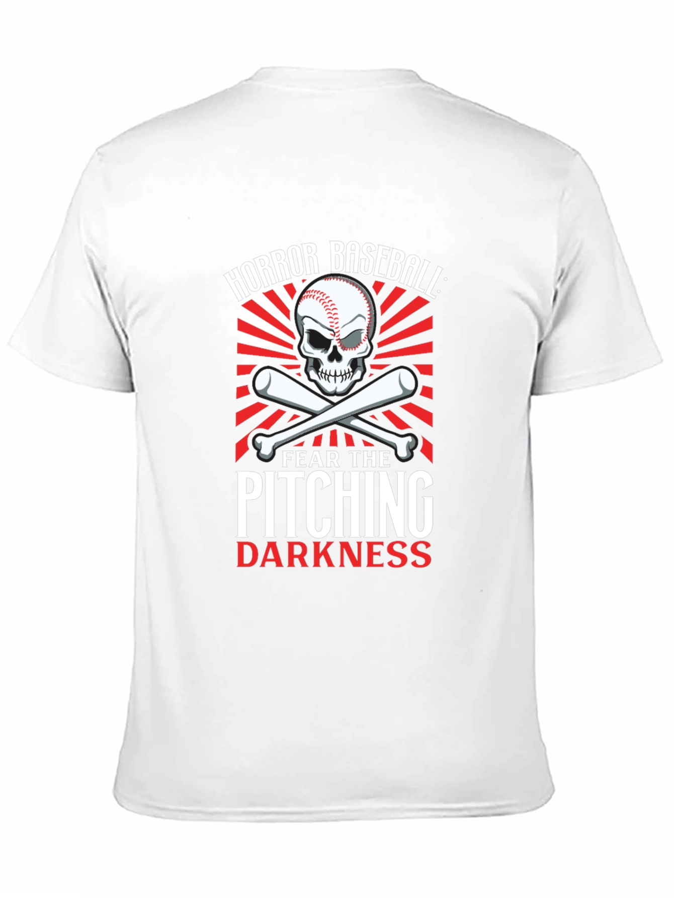 Horror Baseball Pitching Darkness Graphic T-Shirt