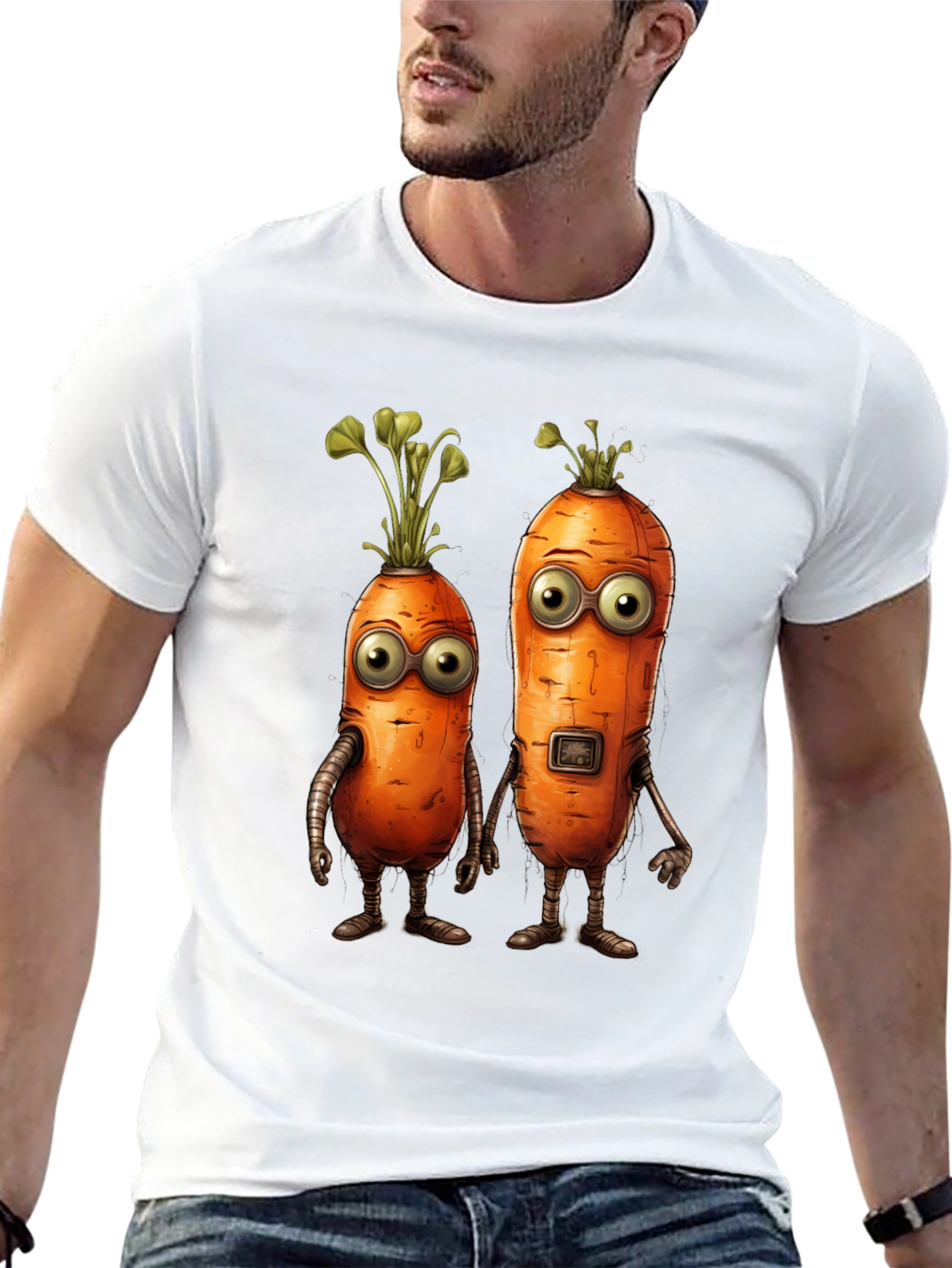 Robot Carrot Graphic T-Shirt