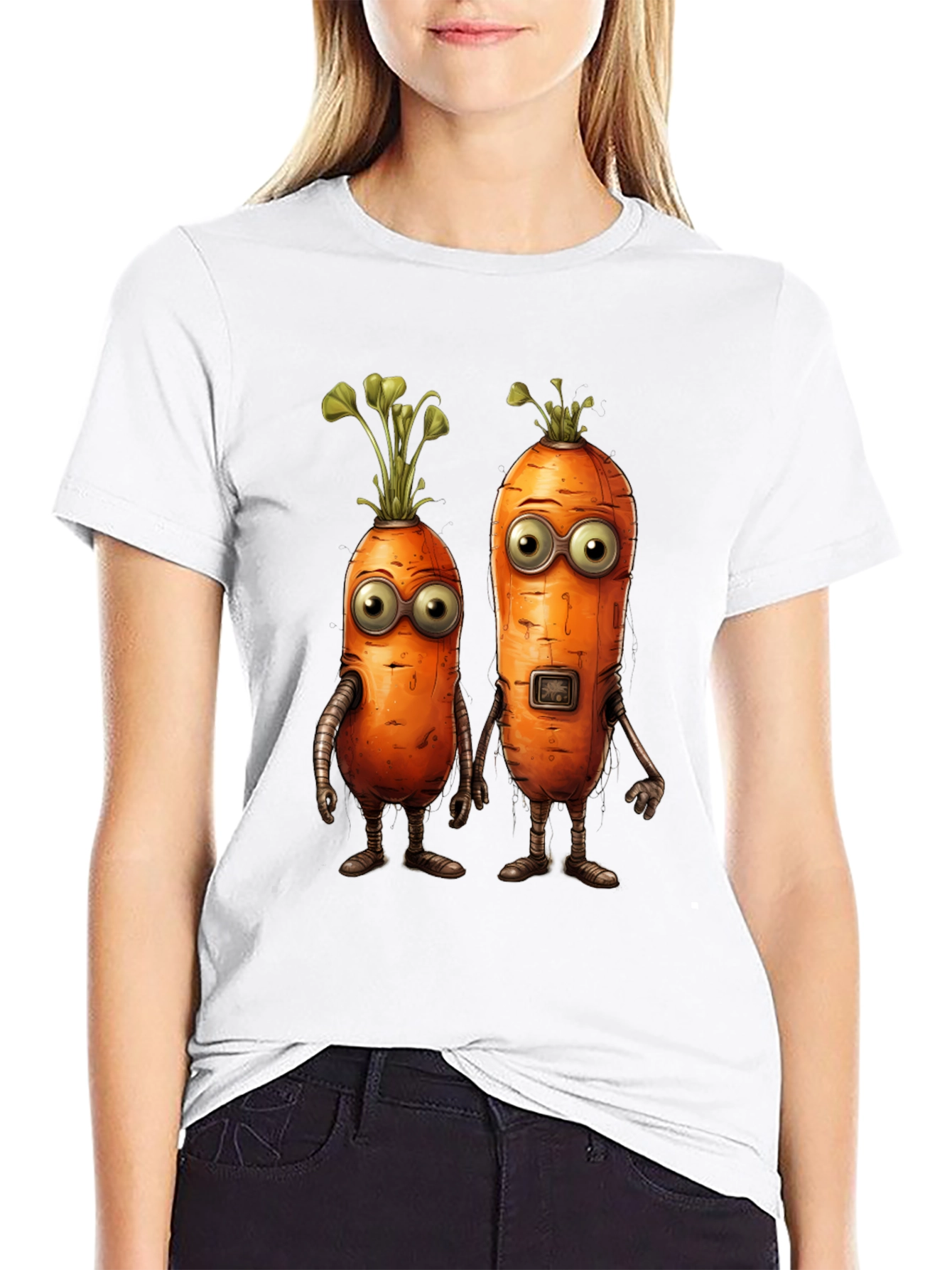 Robot Carrot Graphic T-Shirt
