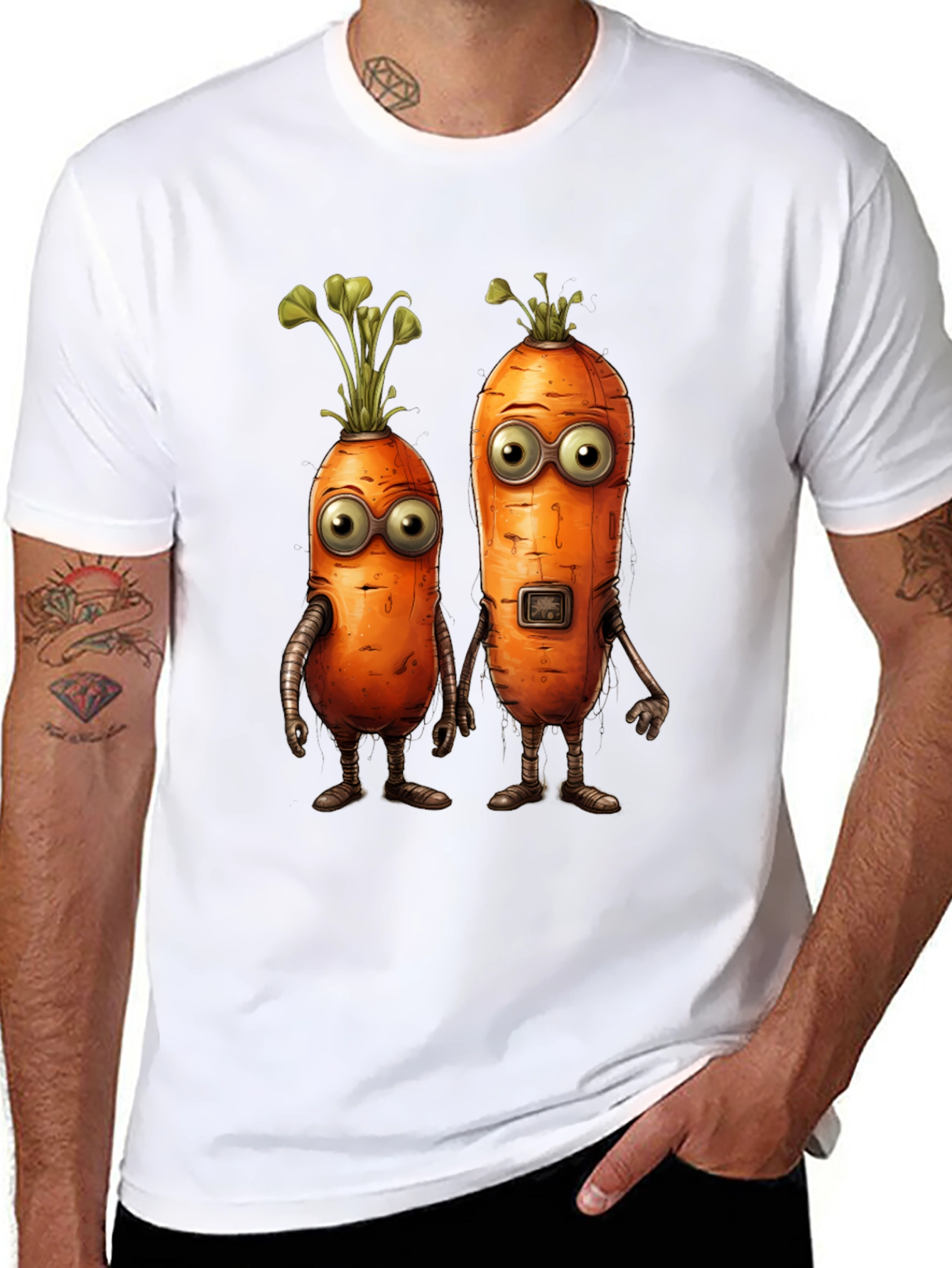 Robot Carrot Graphic T-Shirt