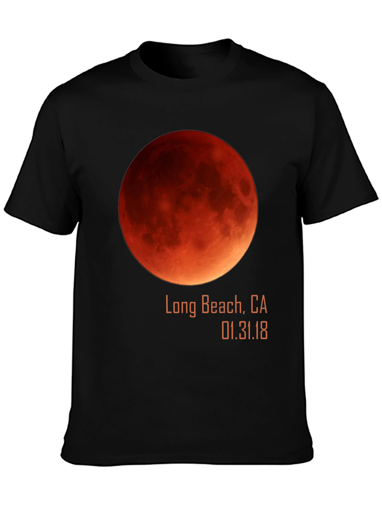 Blood Moon Long Beach CA Eclipse Graphic Tee