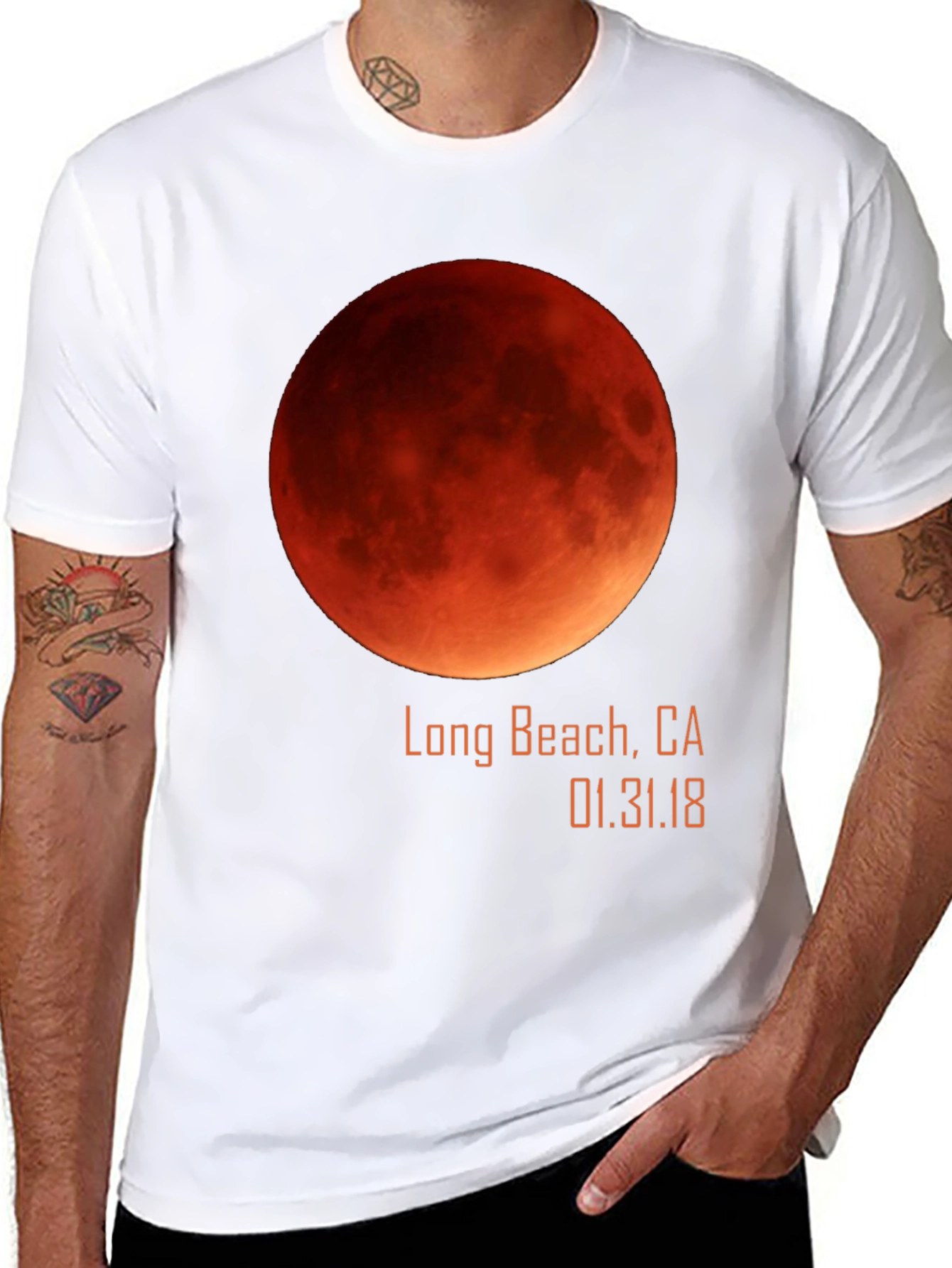 Blood Moon Long Beach CA Eclipse Graphic Tee