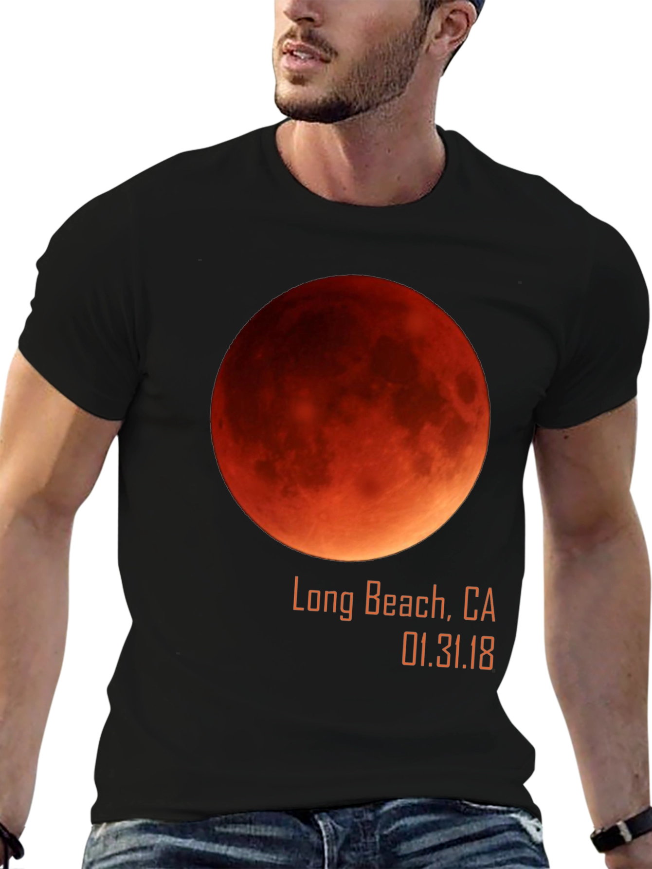 Blood Moon Long Beach CA Eclipse Graphic Tee