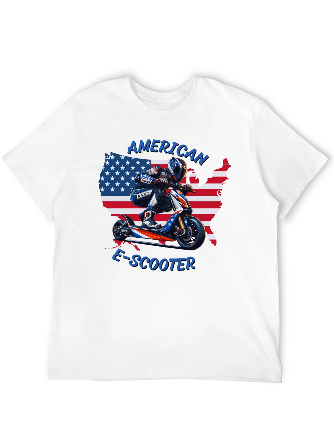 American E-Scooter Patriotic Graphic T-Shirt