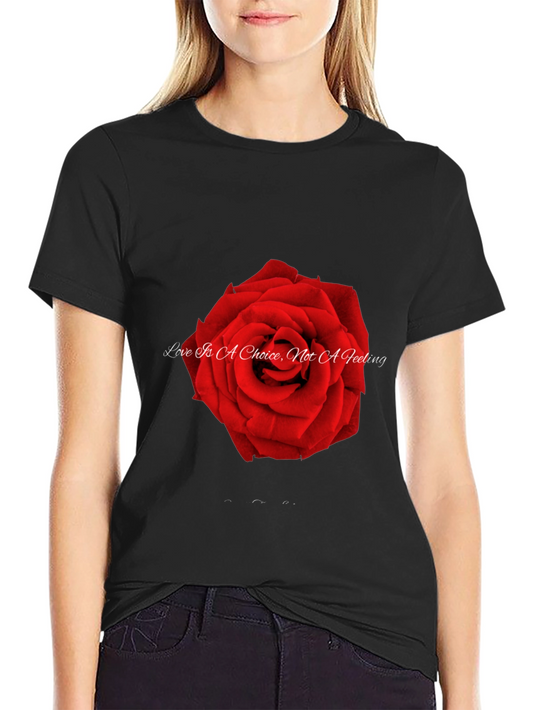 Love is a Choice Rose Graphic Tee - Premium Black T-Shirt