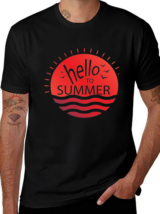 Hello Summer Graphic Tee - Black Casual Shirt
