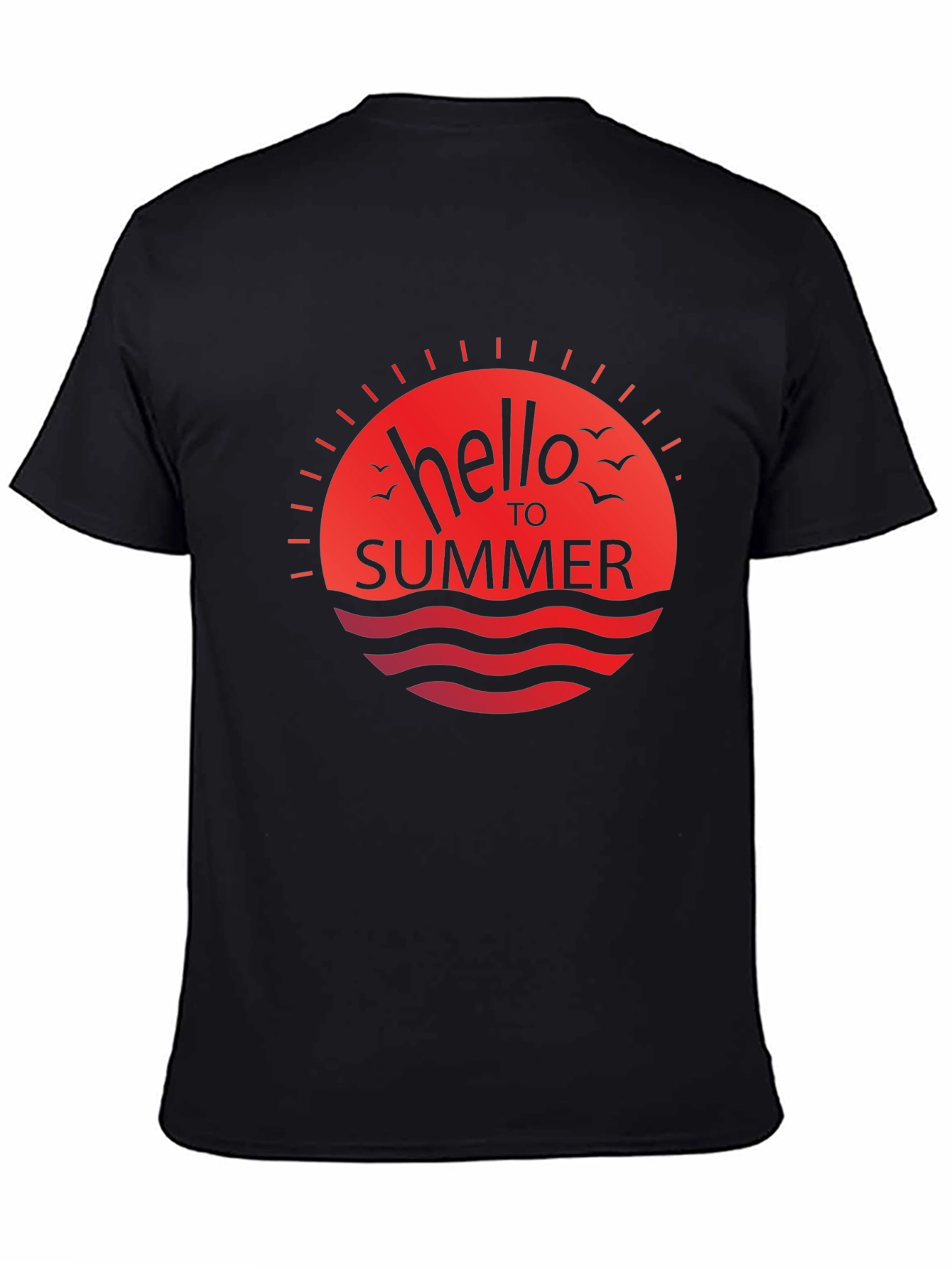 Hello Summer Graphic Tee - Black Casual Shirt