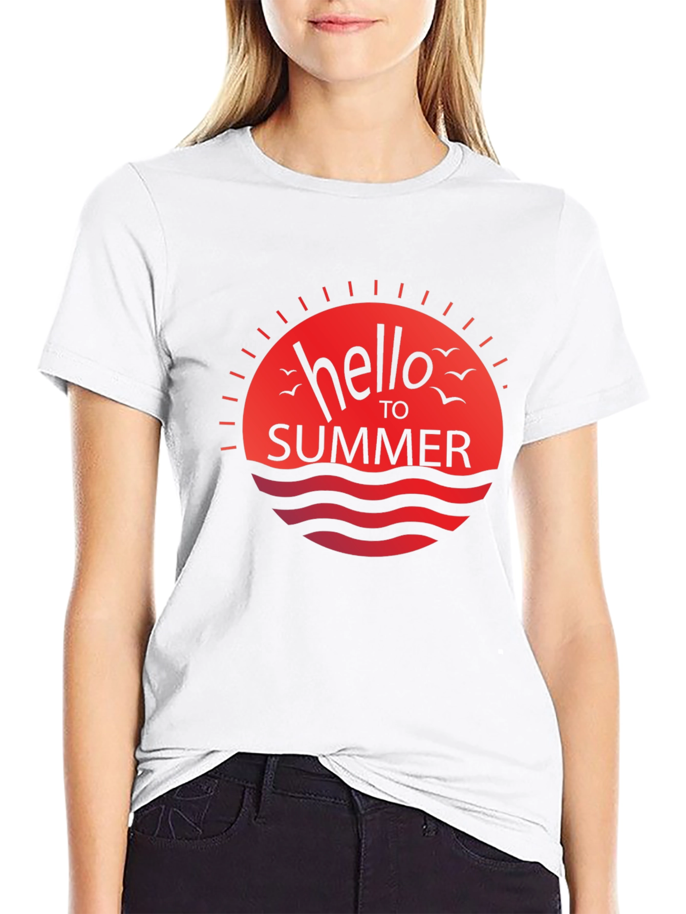 Hello Summer Graphic Tee - Black Casual Shirt