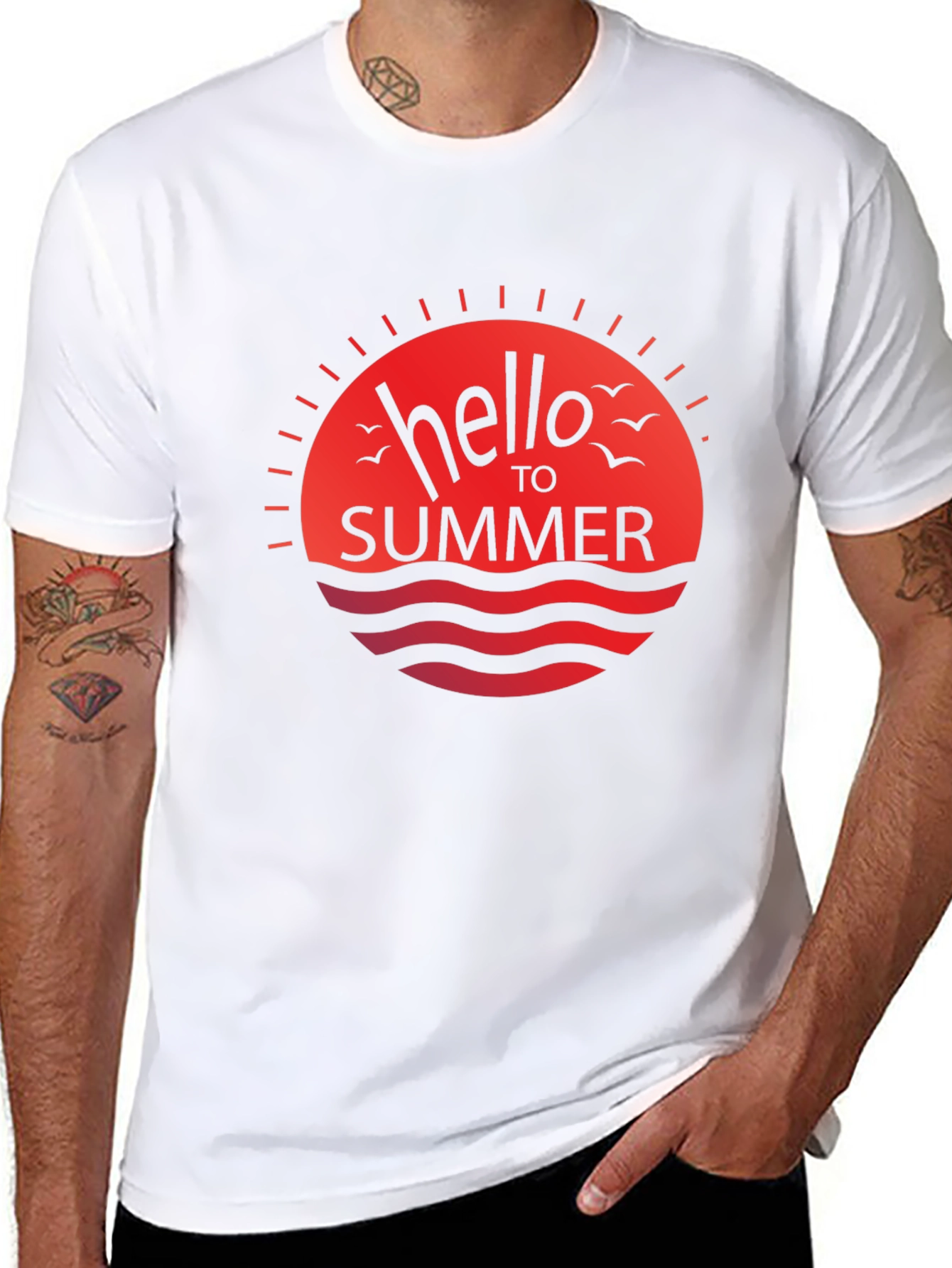 Hello Summer Graphic Tee - Black Casual Shirt