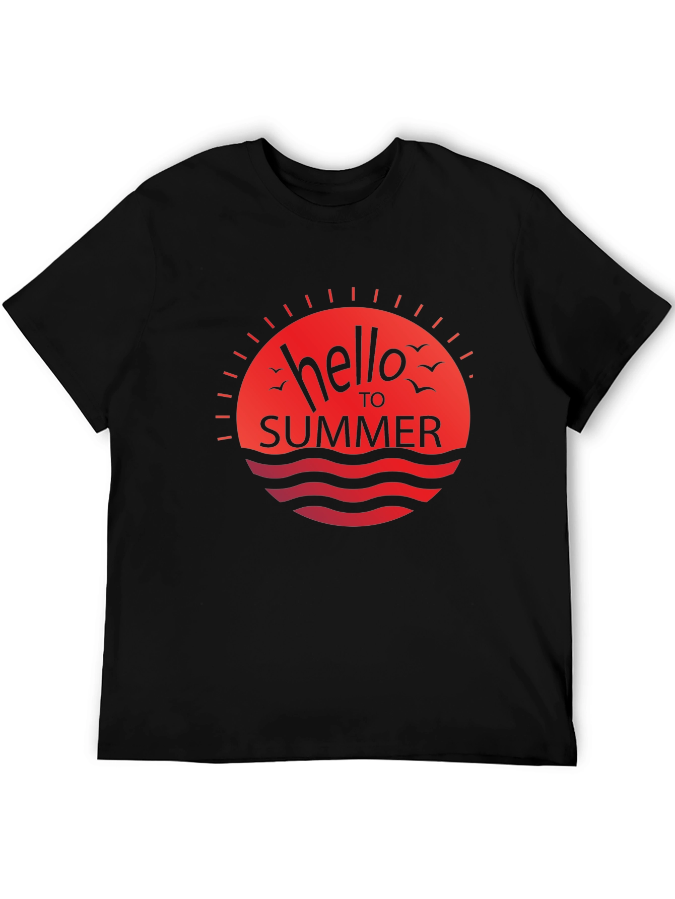 Hello Summer Graphic Tee - Black Casual Shirt