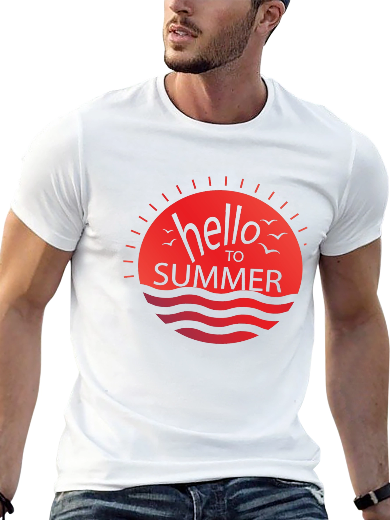 Hello Summer Graphic Tee - Black Casual Shirt