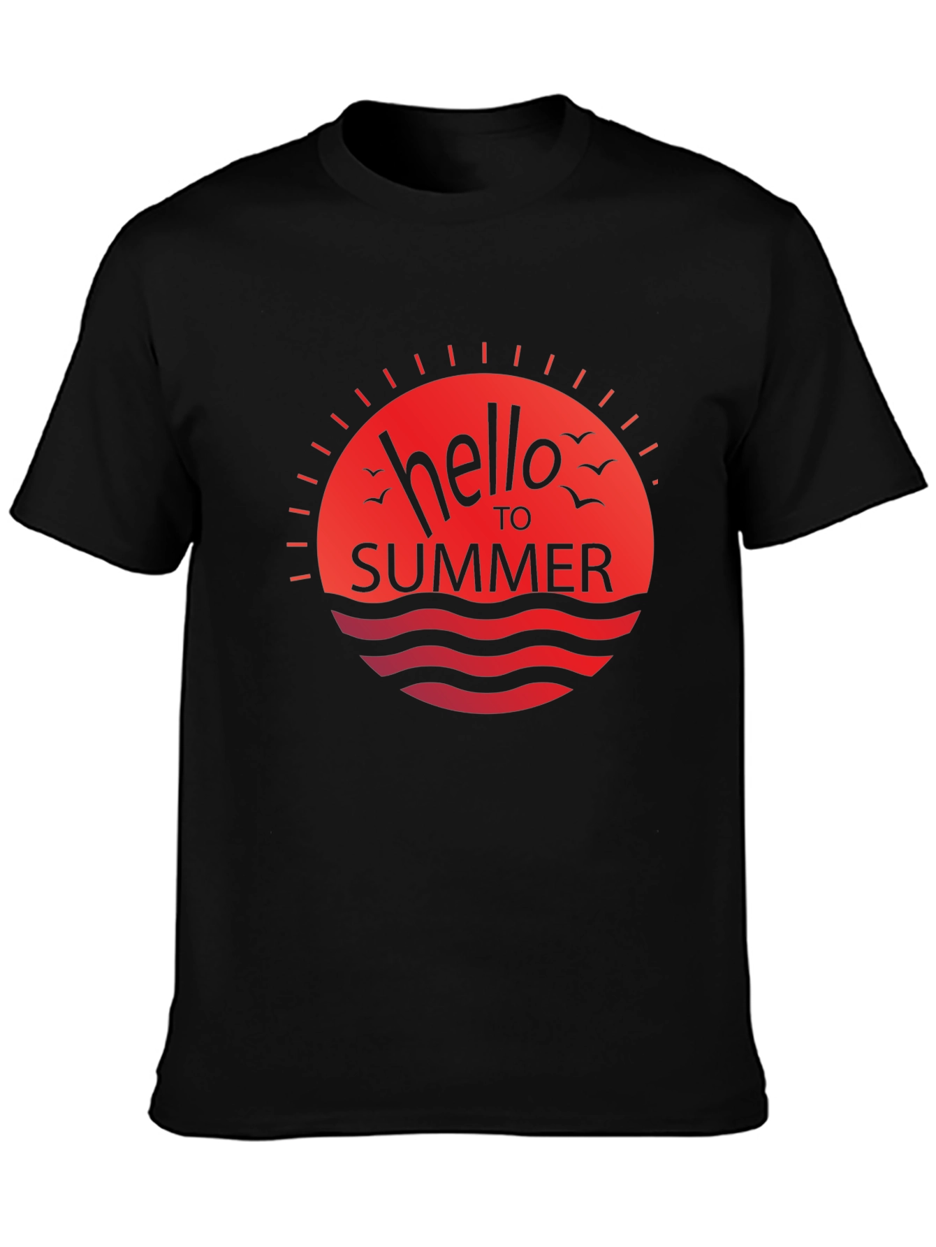 Hello Summer Graphic Tee - Black Casual Shirt